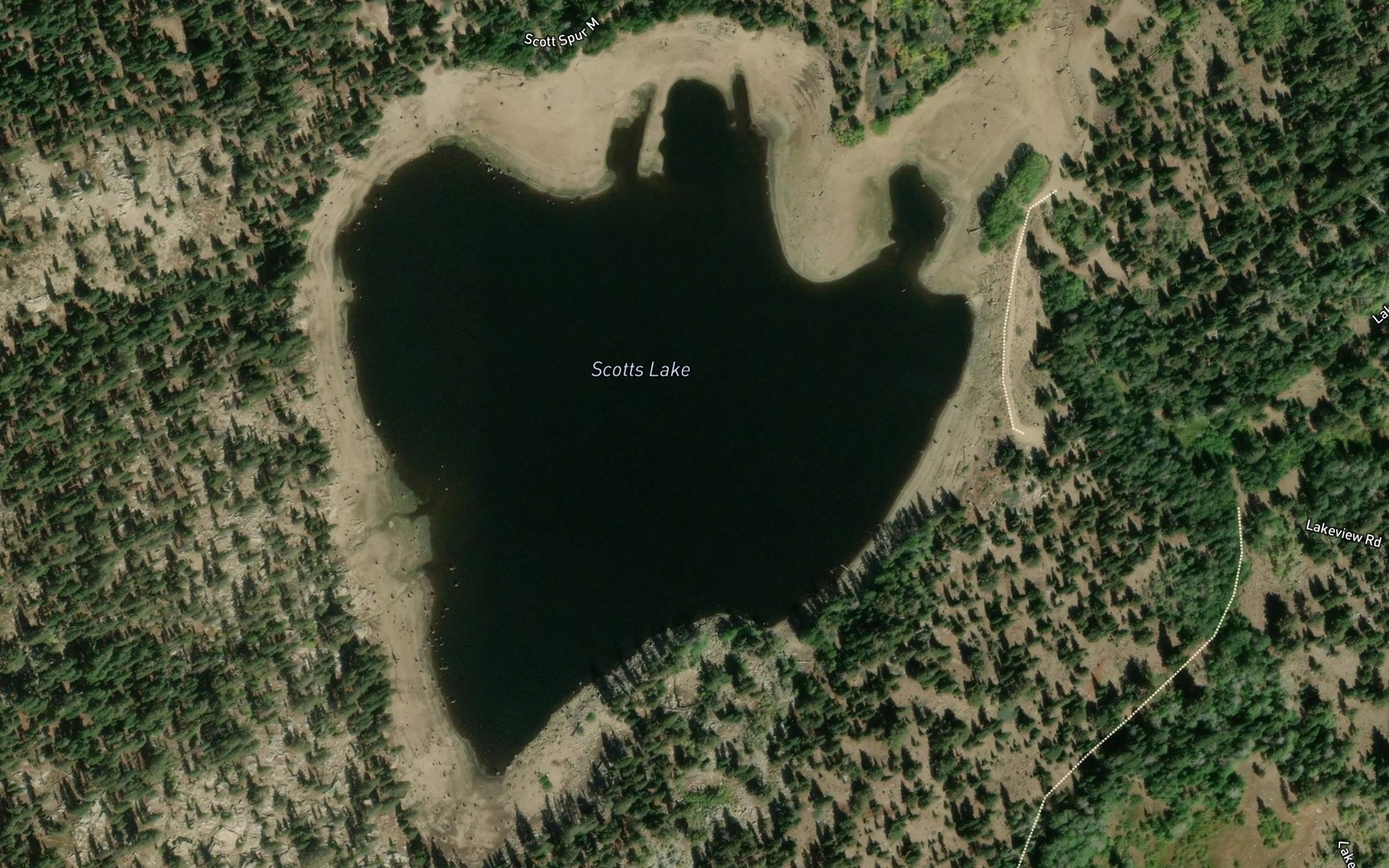 Satellite map of the Scotts Lake