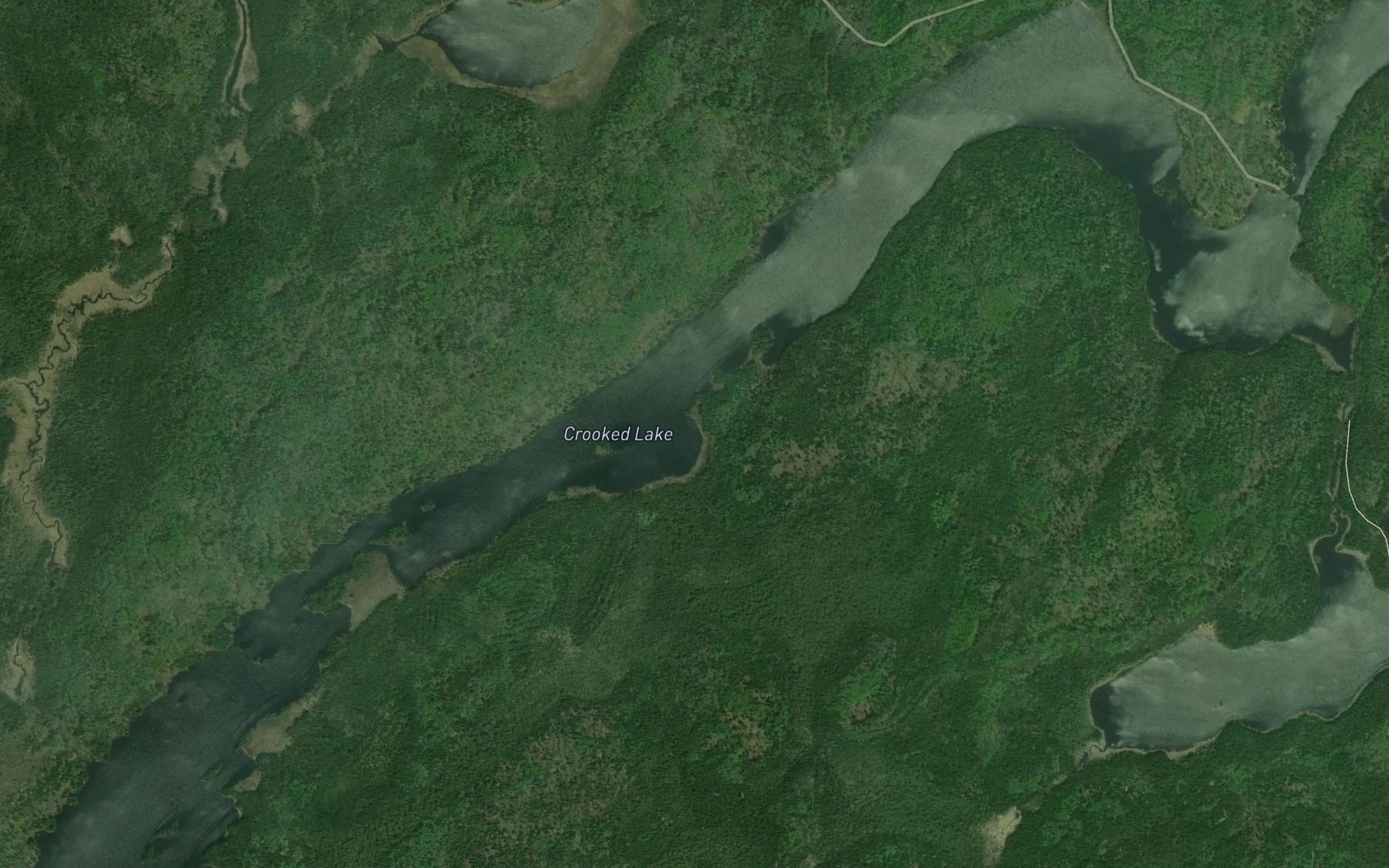 Satellite map of the Crooked Lake