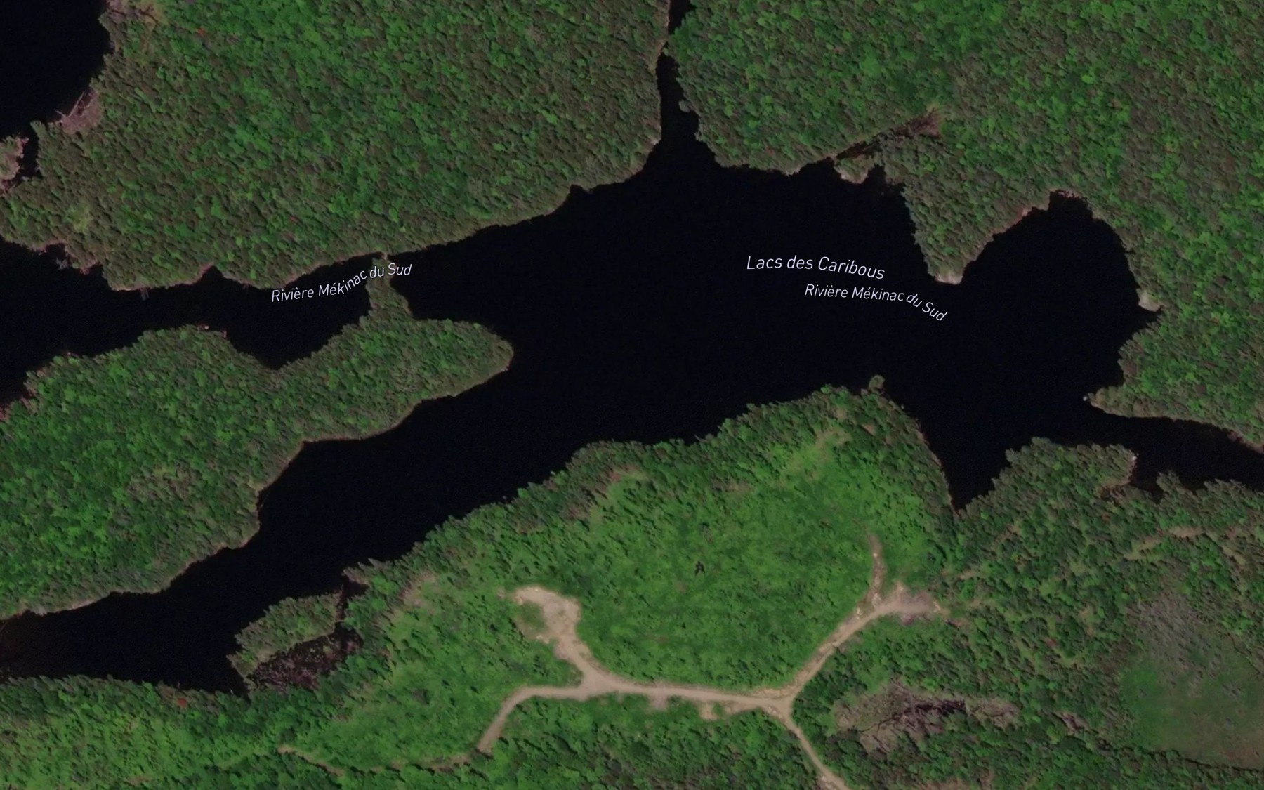 Satellite map of the Lacs des Caribous