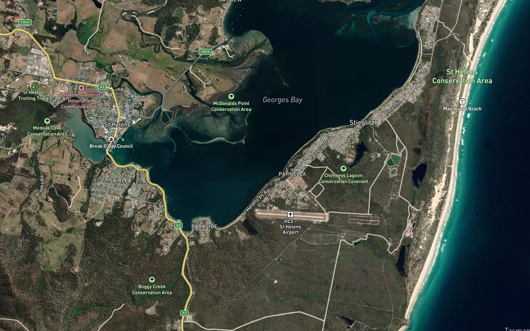 Satellite map of the Dogger Bank