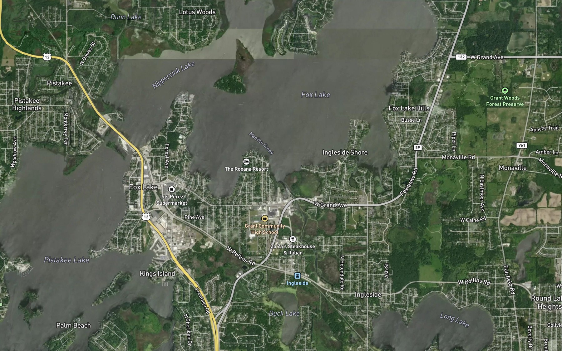 Satellite map of the Manitou Creek