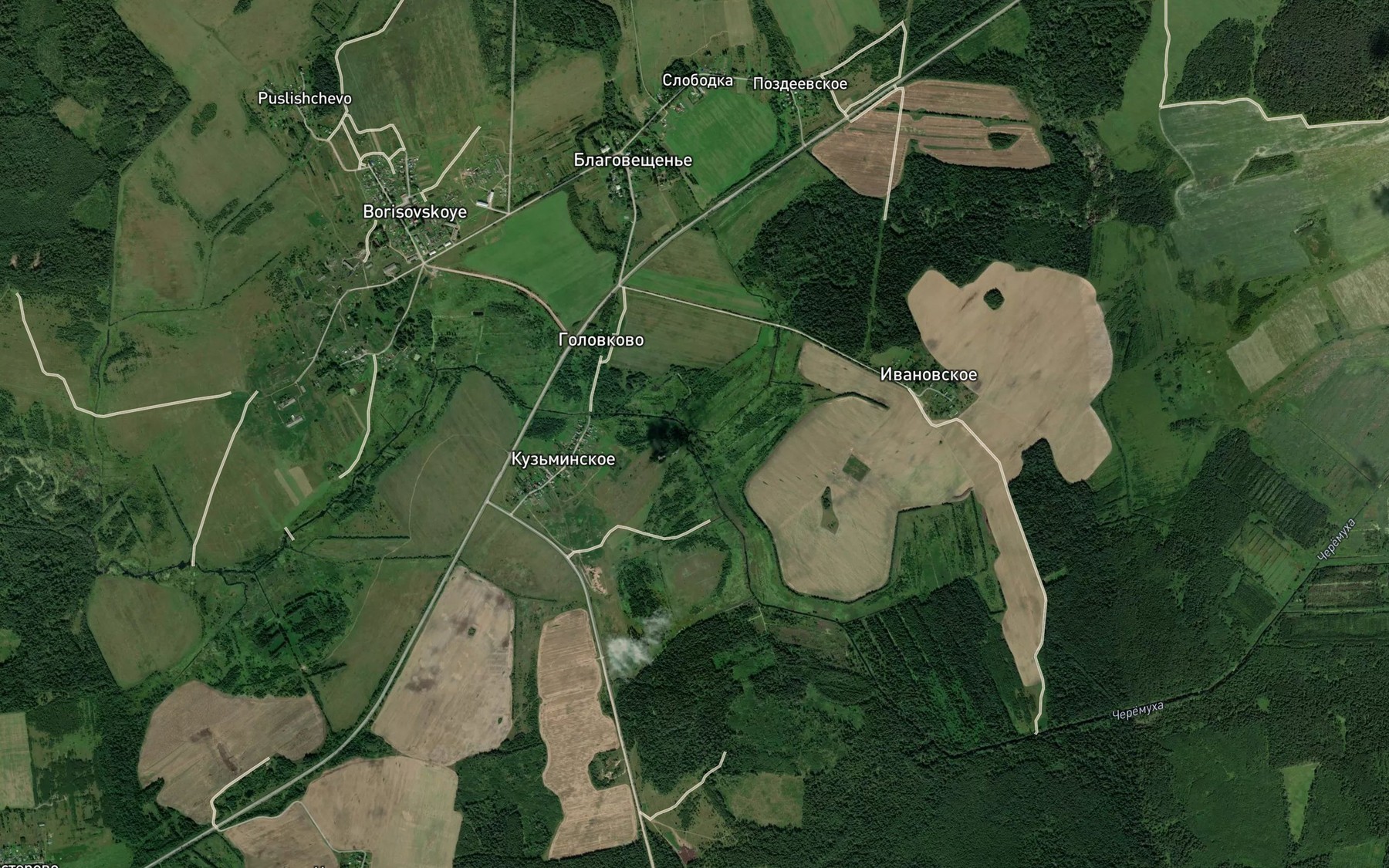Satellite map of the Akhrobost'