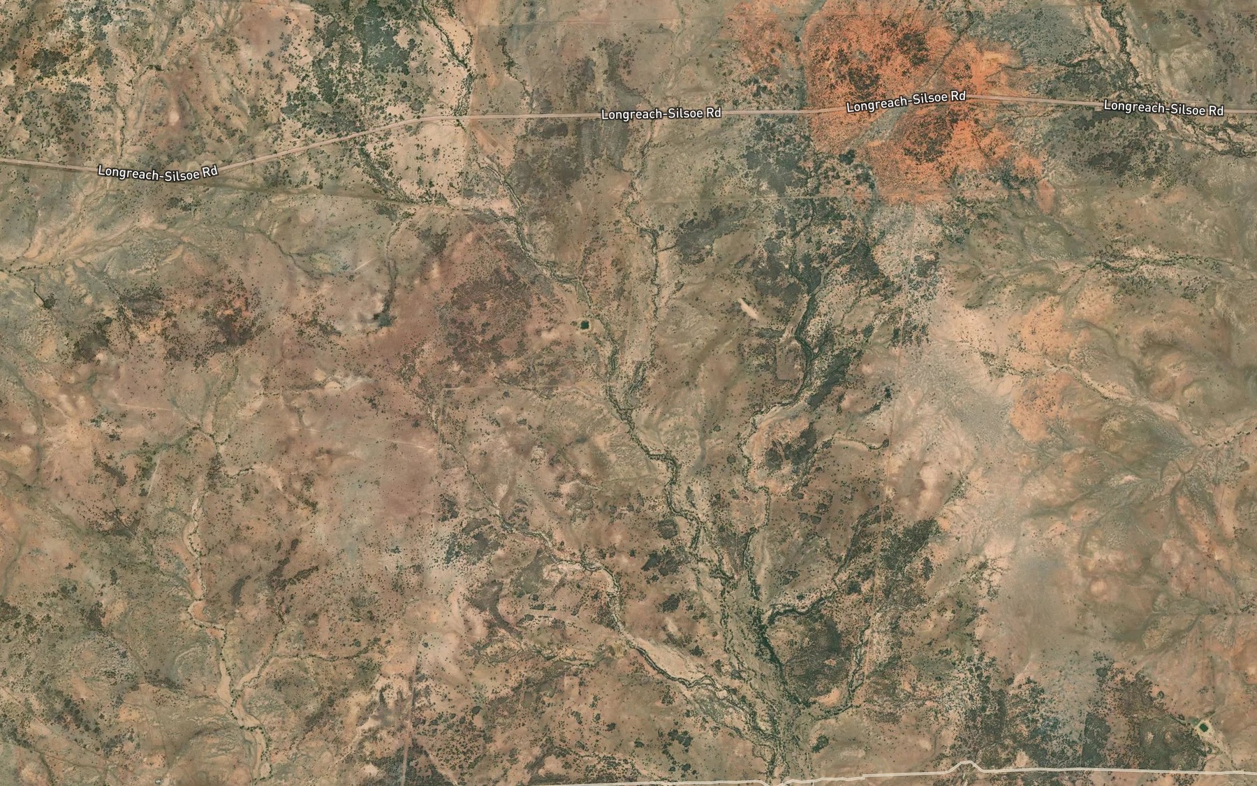 Satellite map of the Eighteen Mile Dam