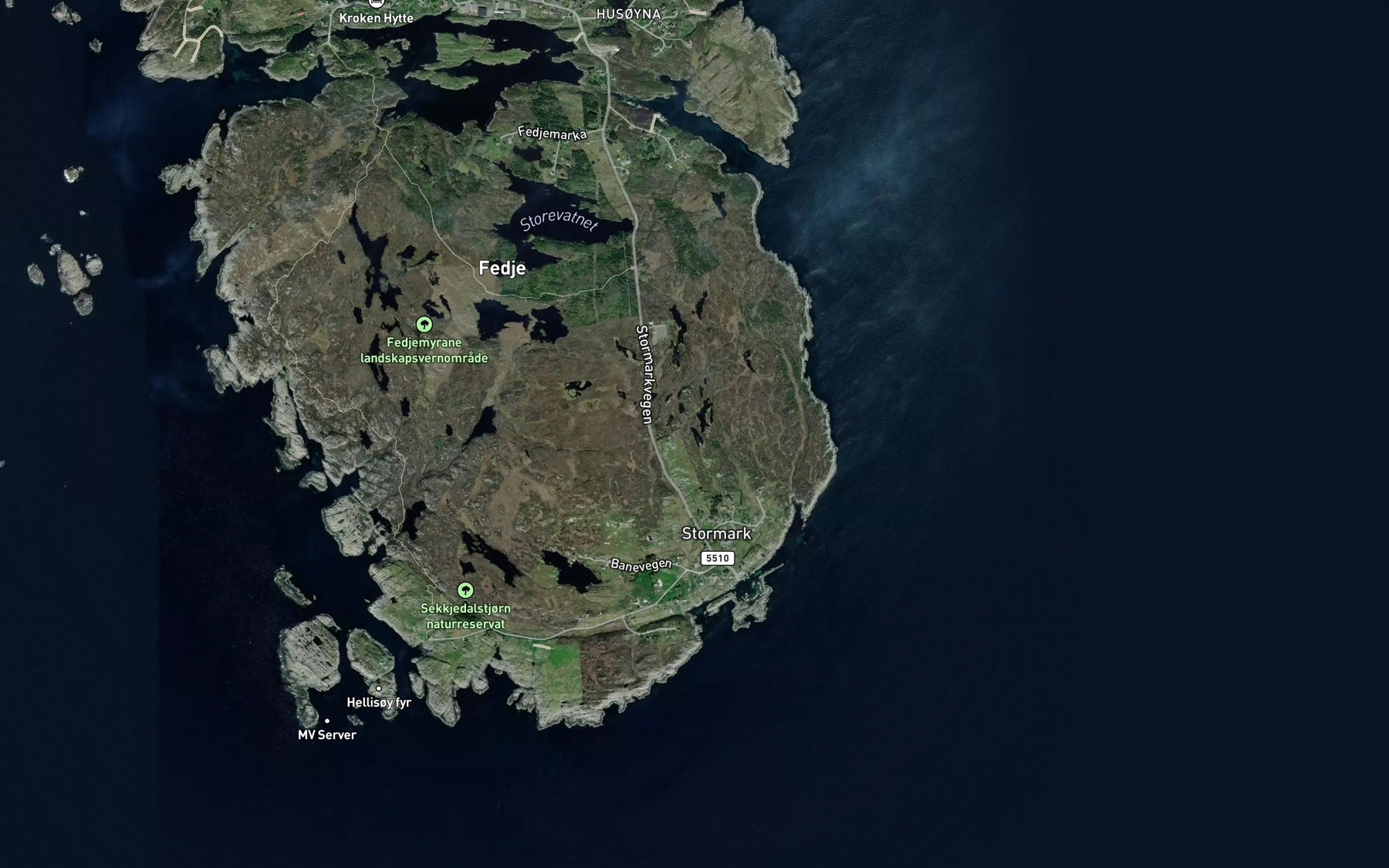 Satellite map of the Sore Fedjebjorntjorni