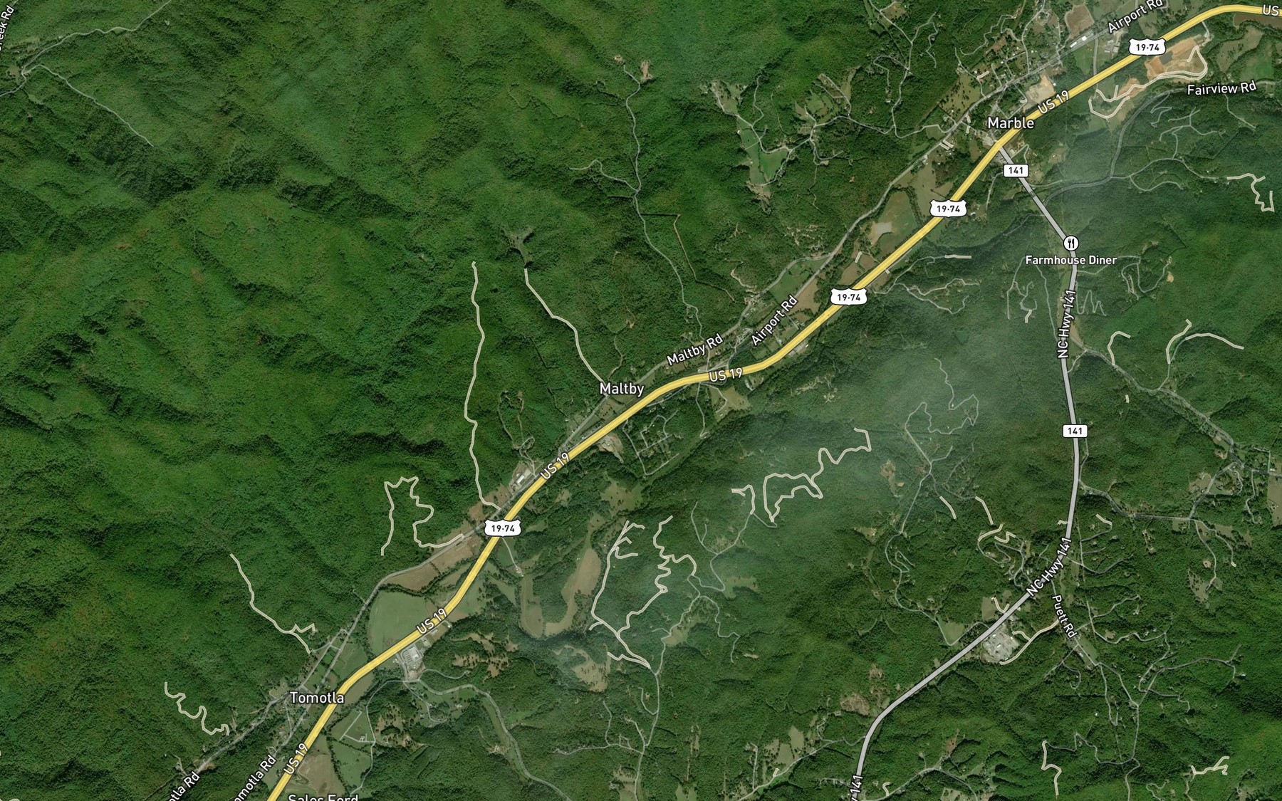 Satellite map of the Cindy Branch