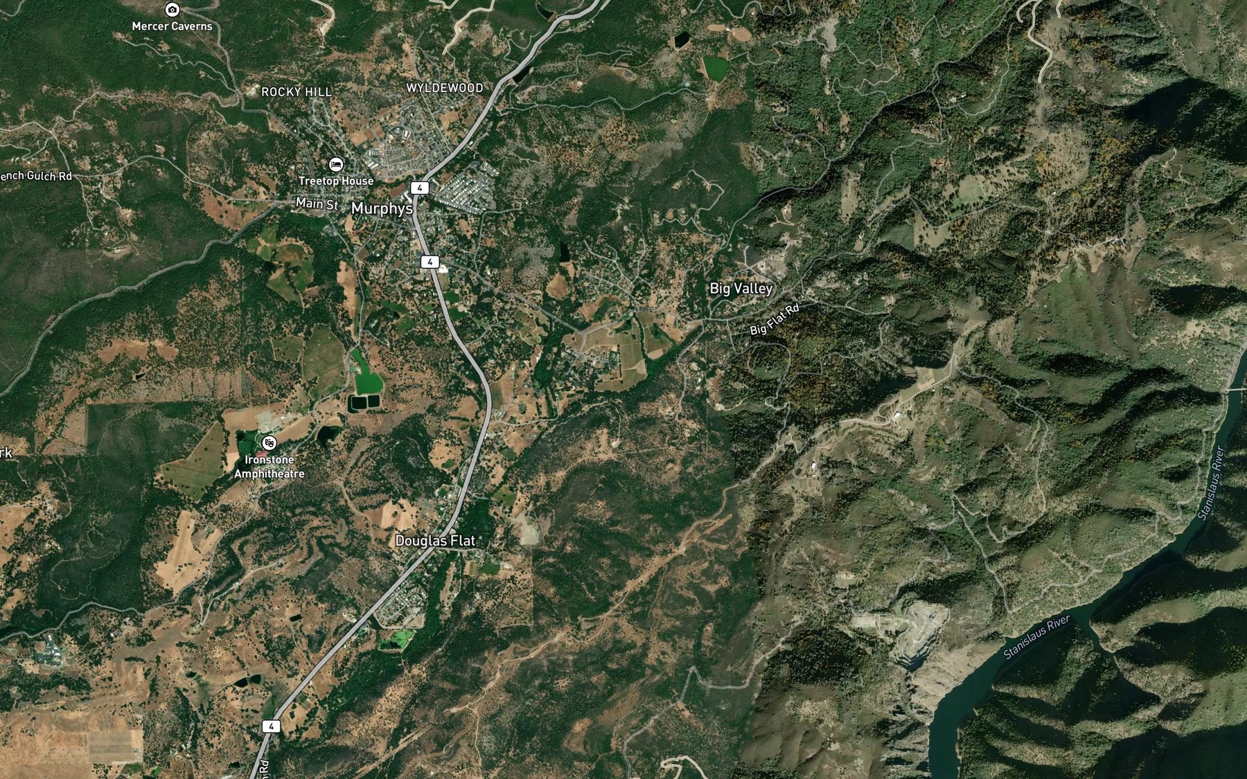 Satellite map of the Coyote Creek