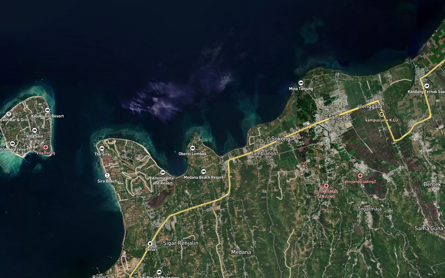 Satellite map of the Teluk Dalam