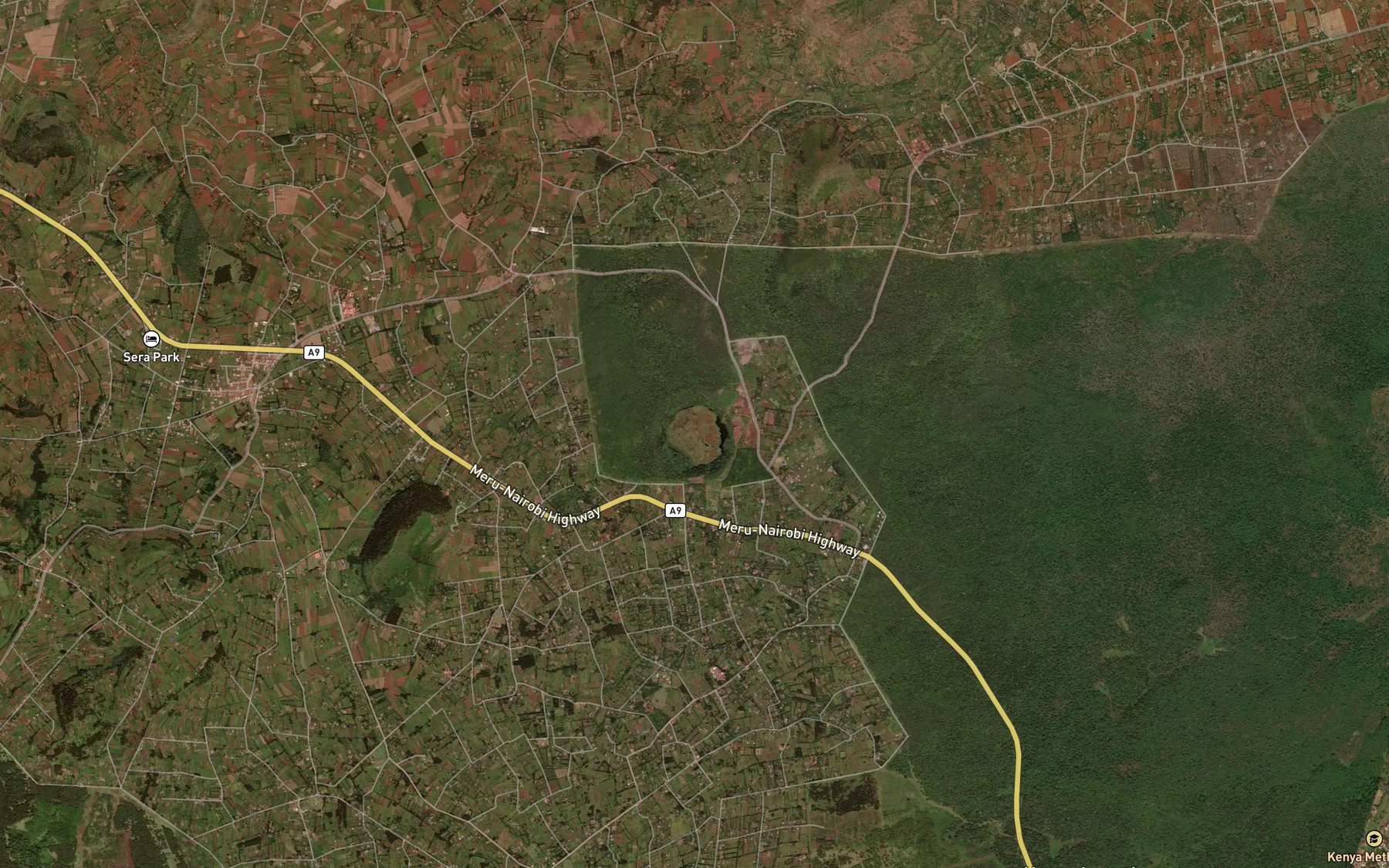 Satellite map of the Lake Nkunga