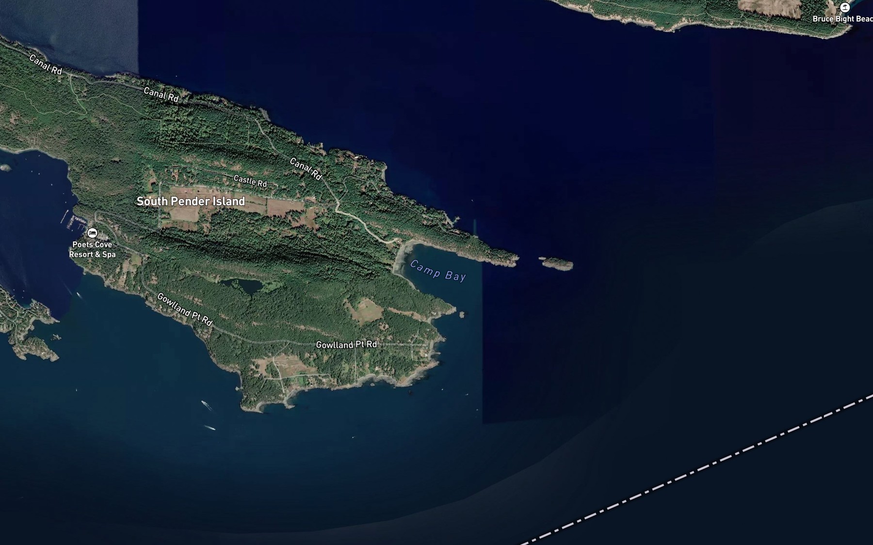 Satellite map of the Camp Bay