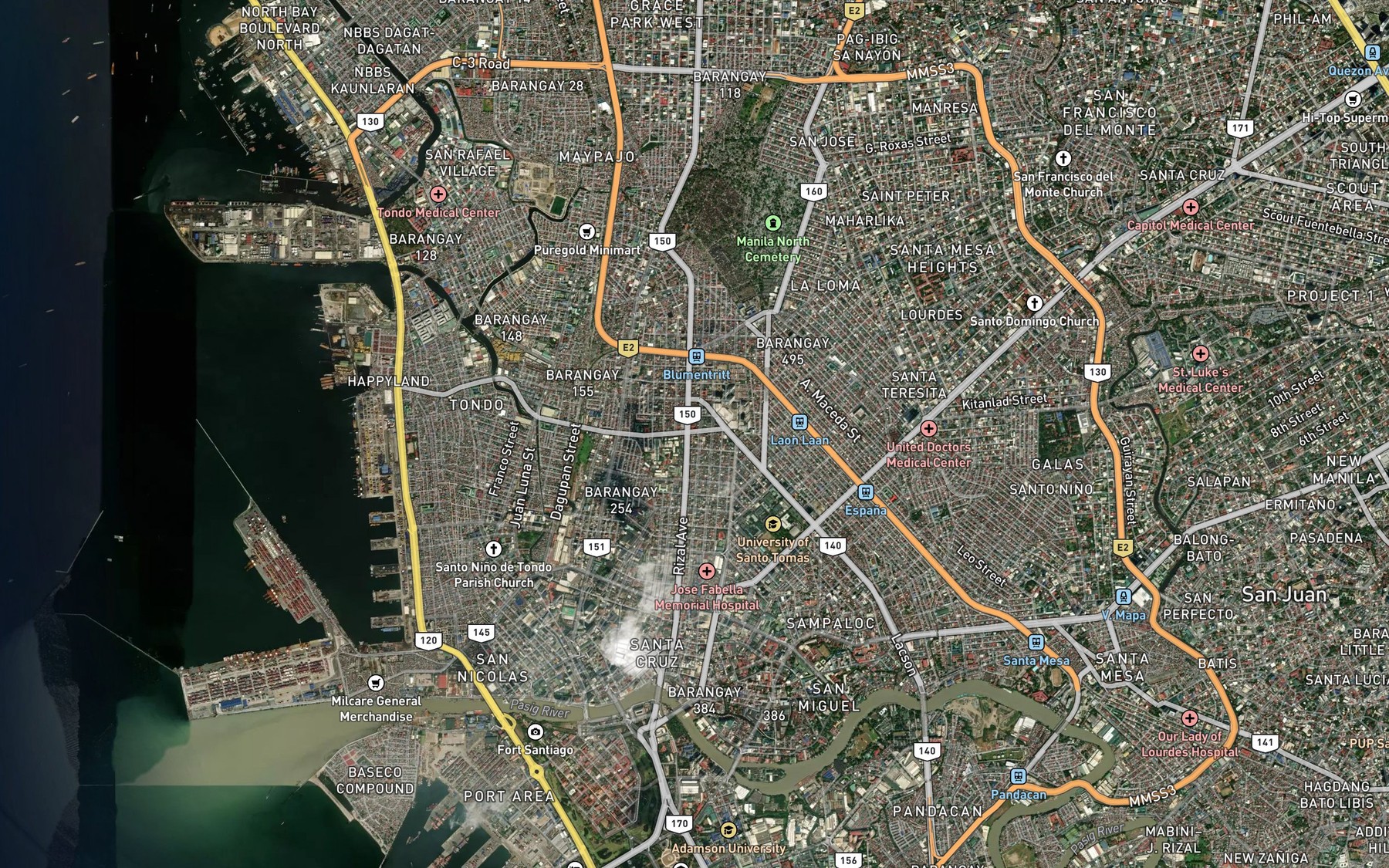 Satellite map of the Vitas River