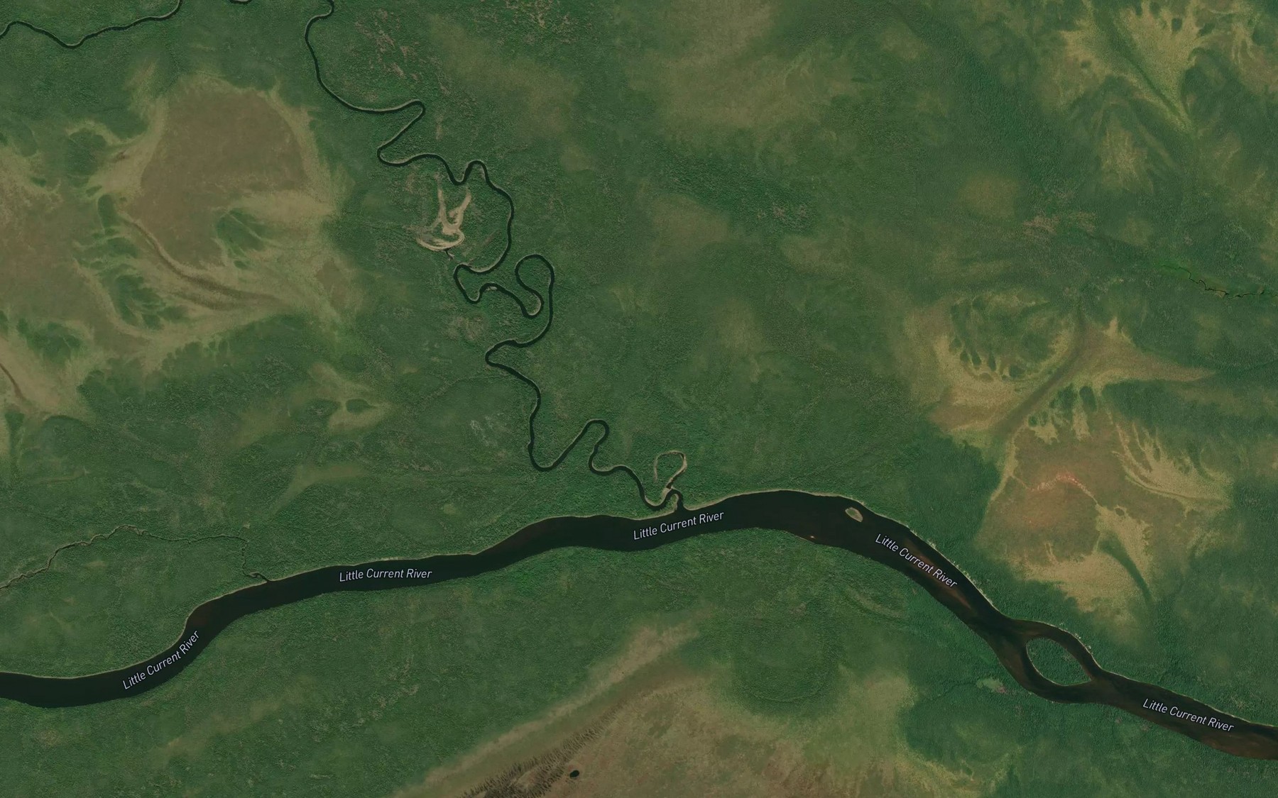 Satellite map of the Komushikoba River