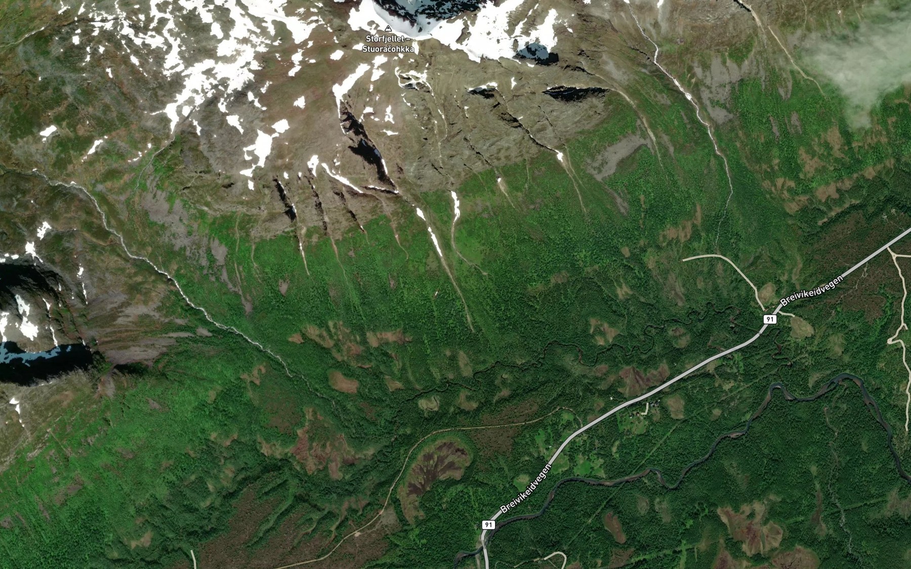 Satellite map of the Storbekken