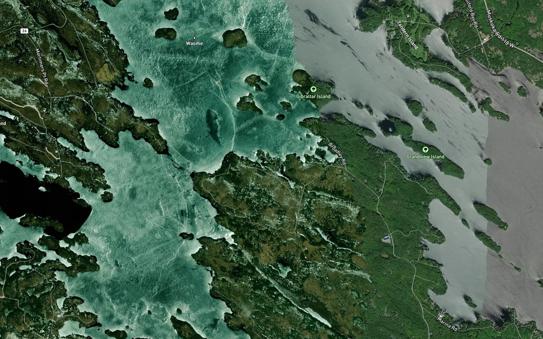 Satellite map of the Wells Creek