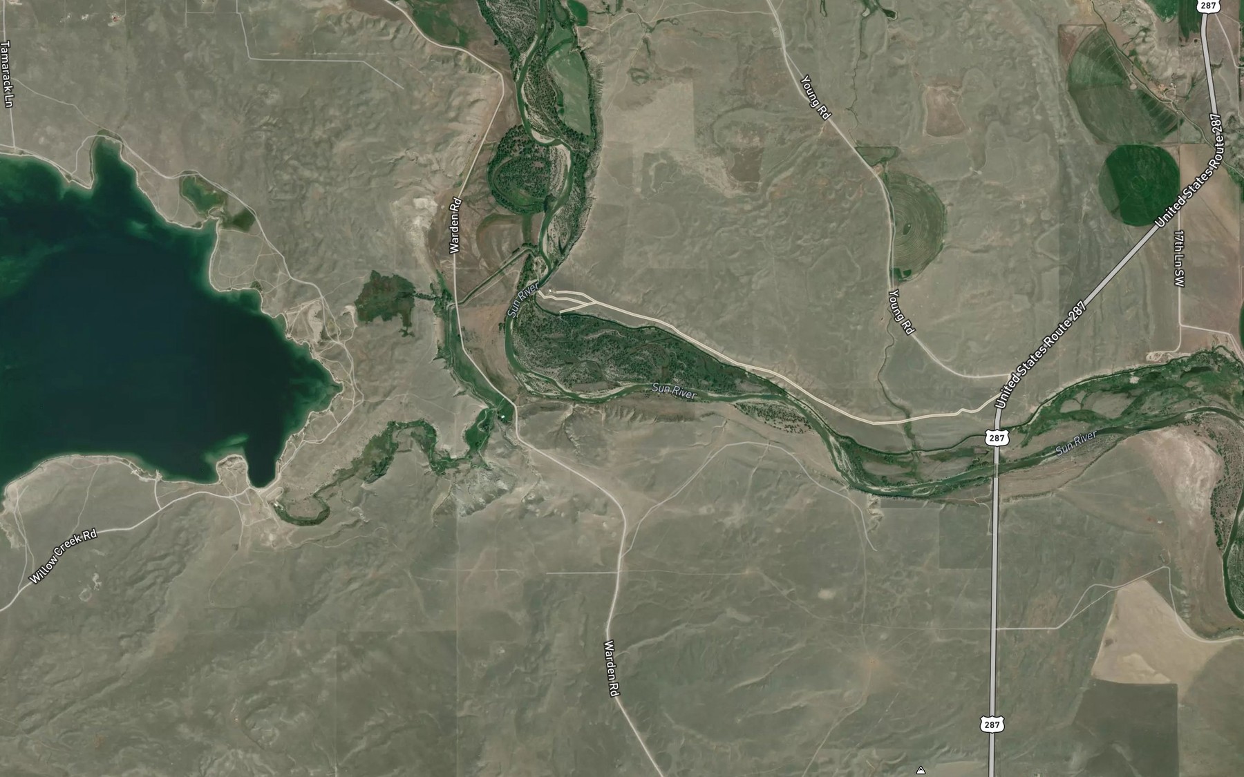 Satellite map of the Willow Creek
