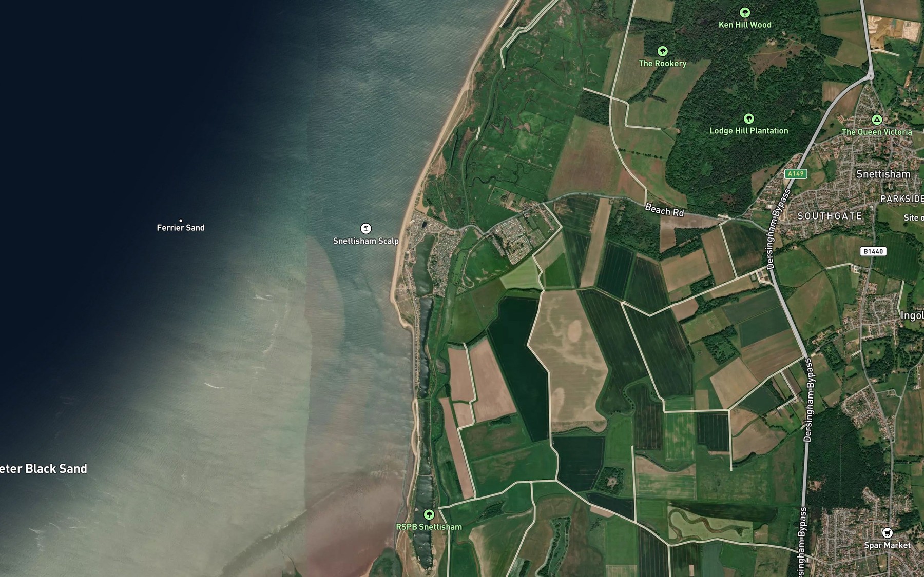 Satellite map of the Bear