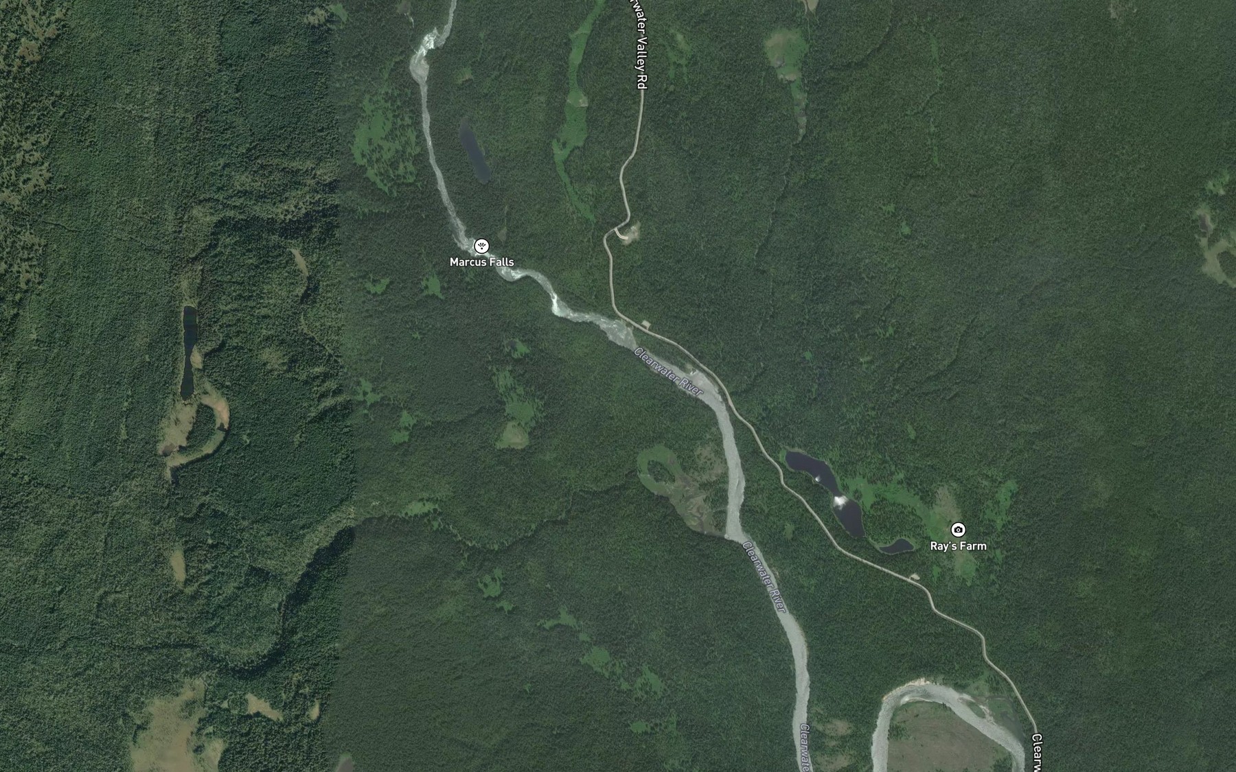 Satellite map of the Mink Creek