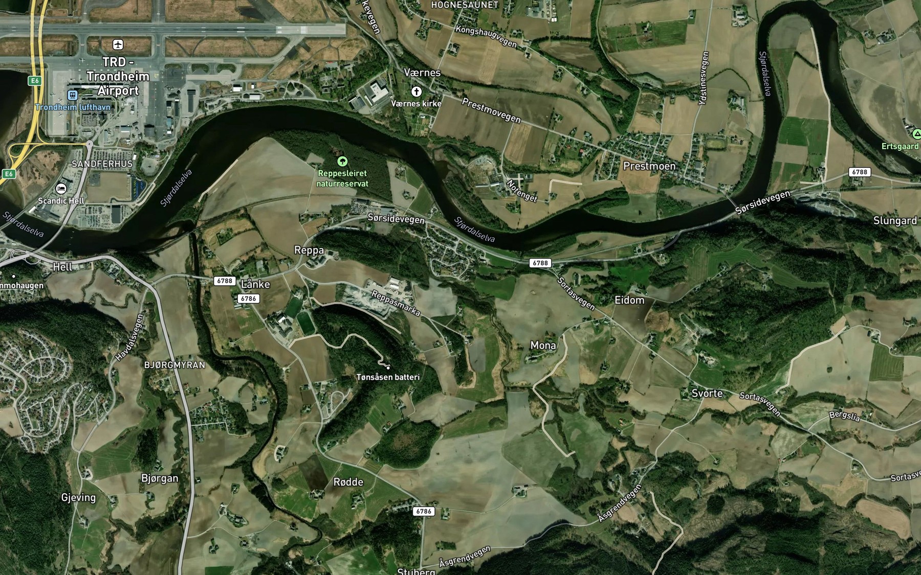 Satellite map of the Krikbekken
