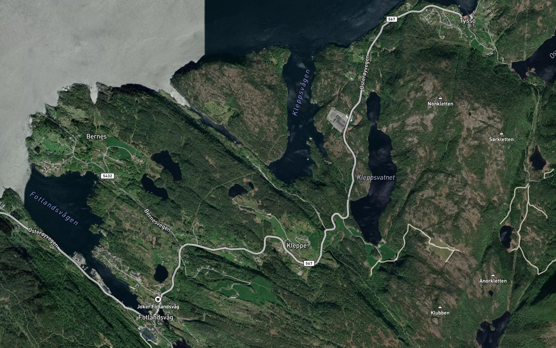 Satellite map of the Gamstovagen