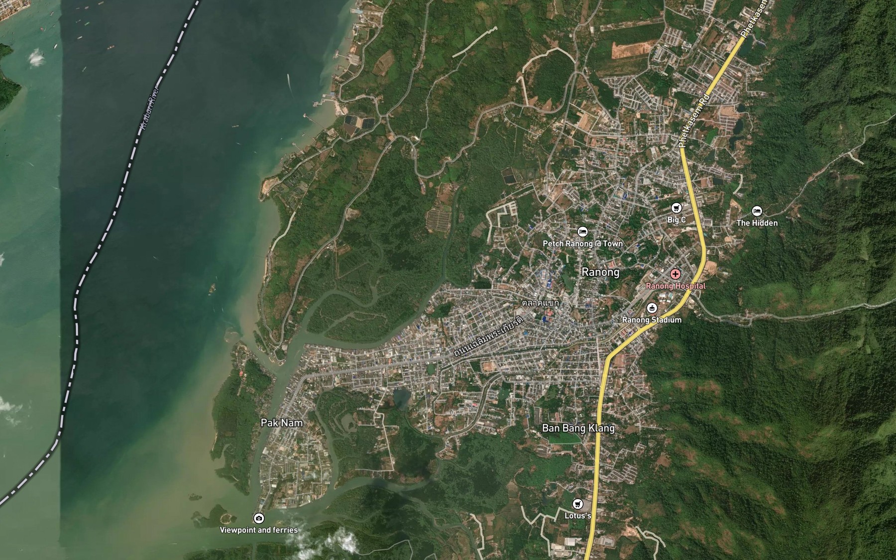 Satellite map of the Khlong Hua Sui