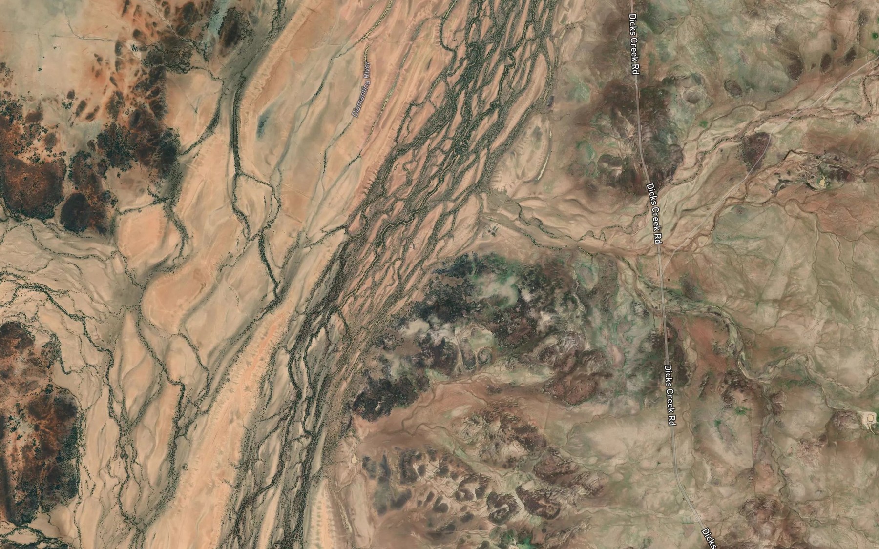 Satellite map of the Emu Creek