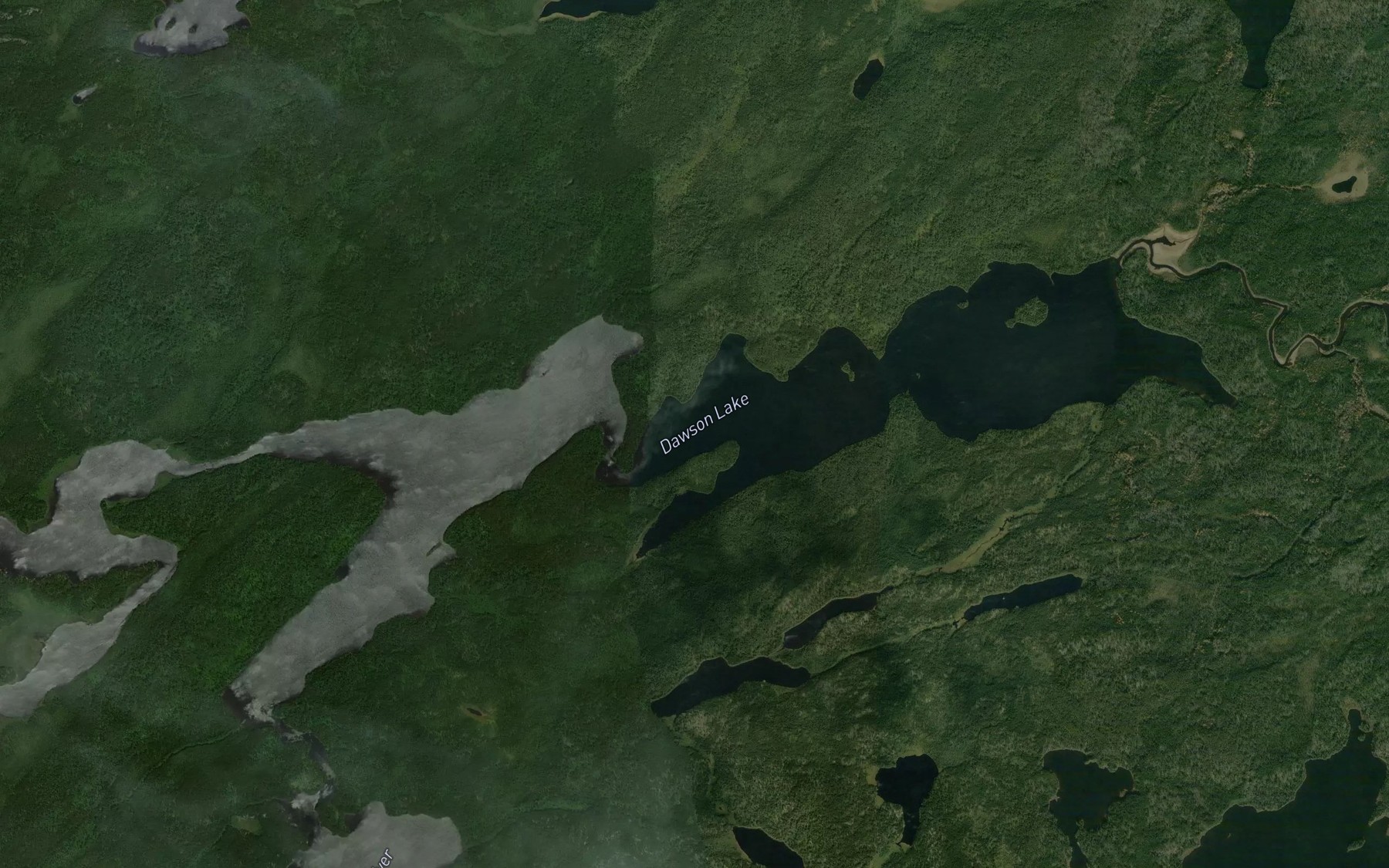Satellite map of the Dawson Lake