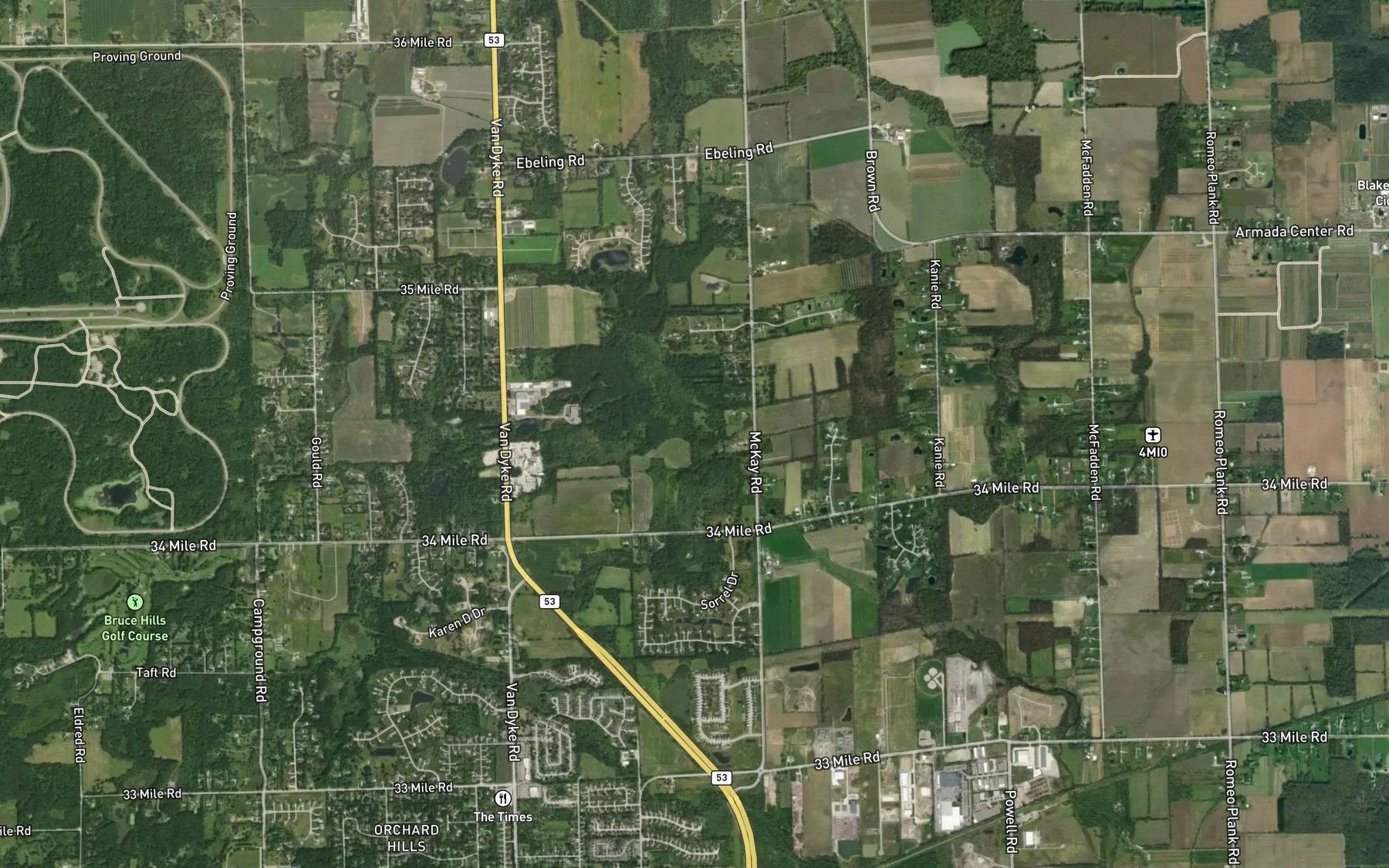Satellite map of the Wilson Drain
