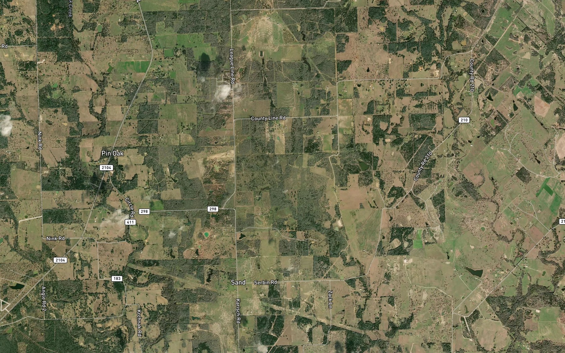 Satellite map of the Live Oak Branch