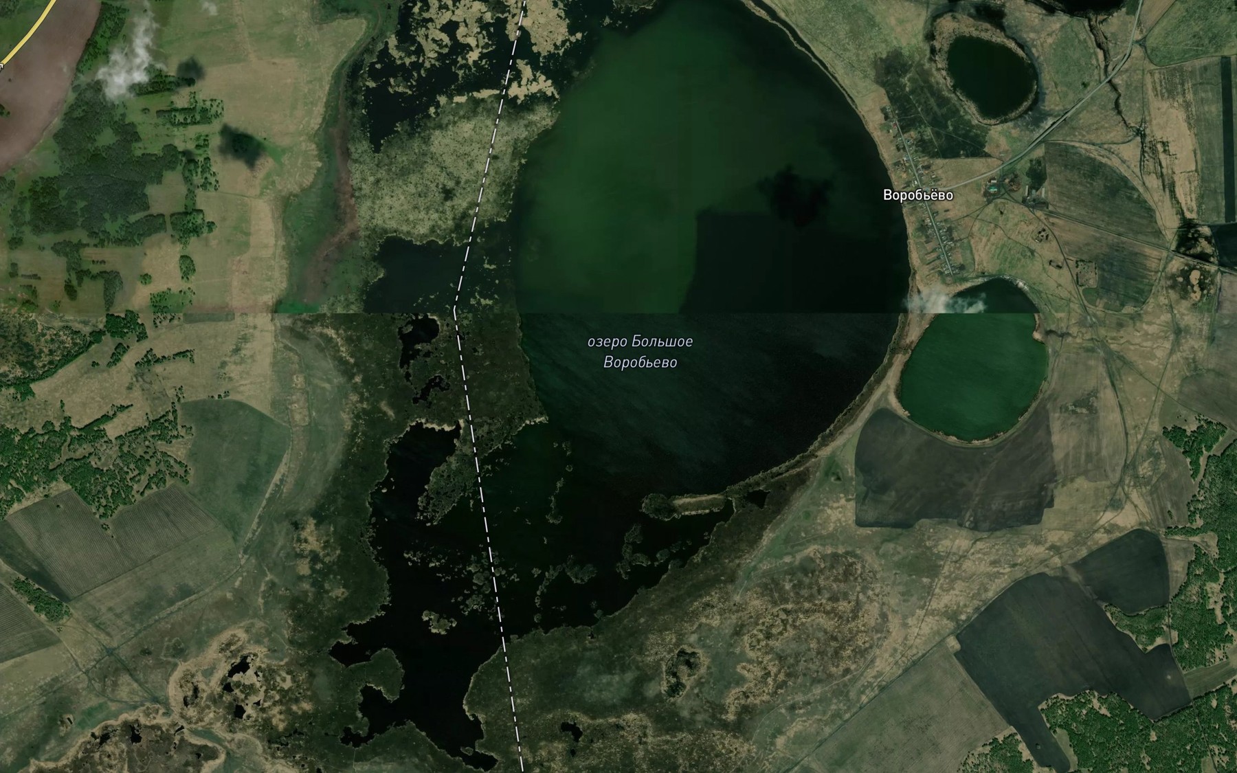 Satellite map of the Ozero Bol'shoye Vorob'yevo