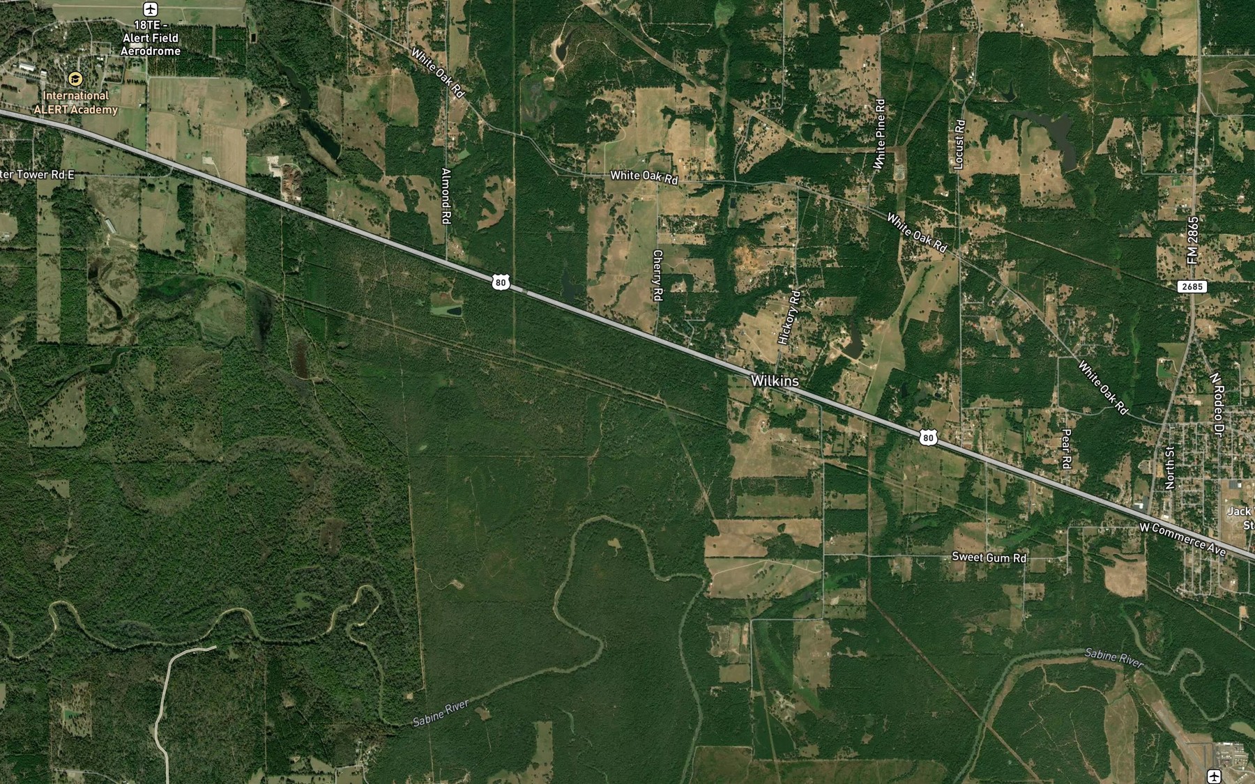 Satellite map of the Rocky Creek