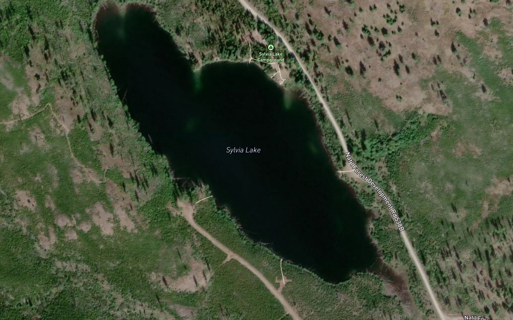 Satellite map of the Sylvia Lake