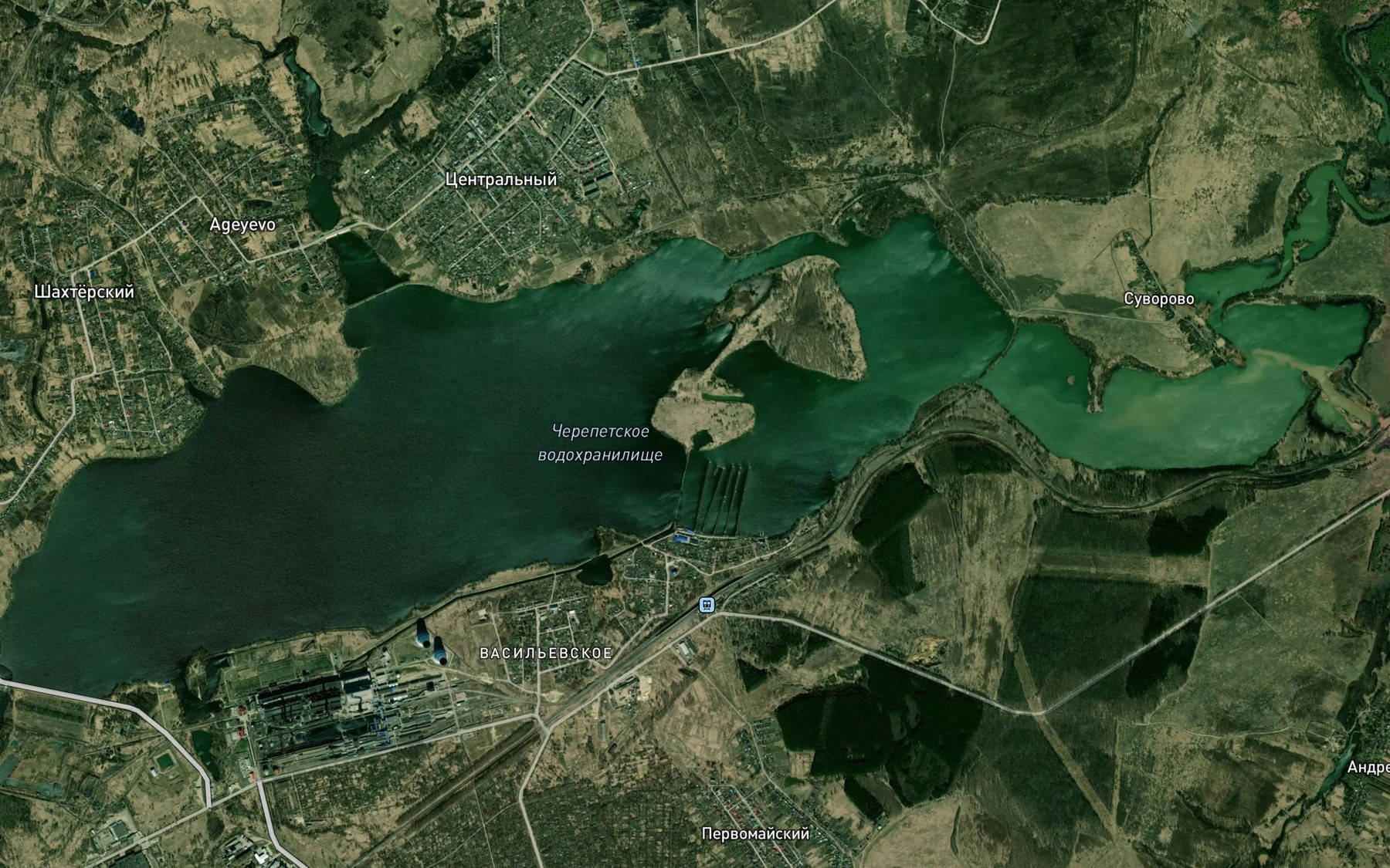 Satellite map of the Cherepetskoye Vodokhranilishche