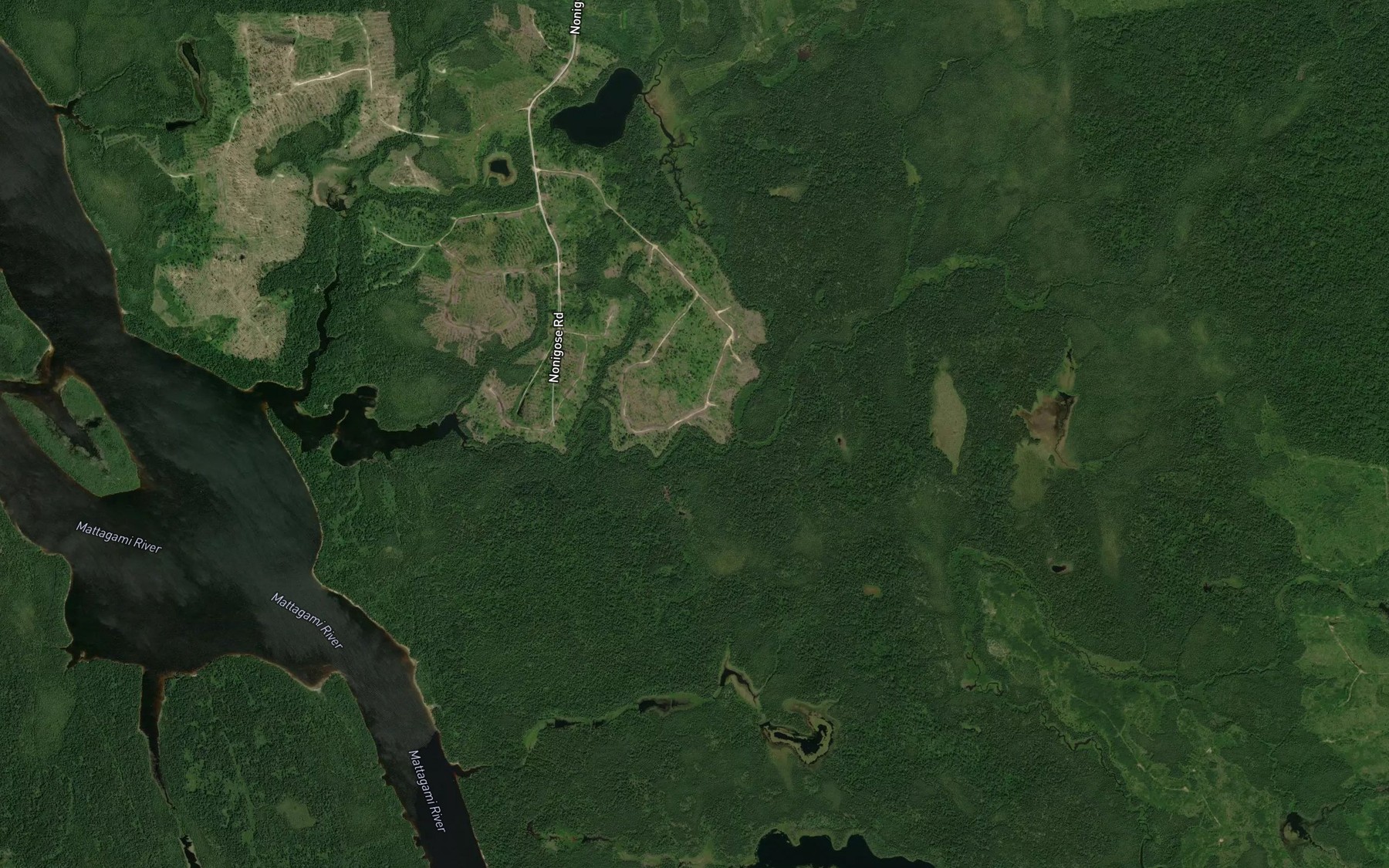 Satellite map of the North Sauve Creek