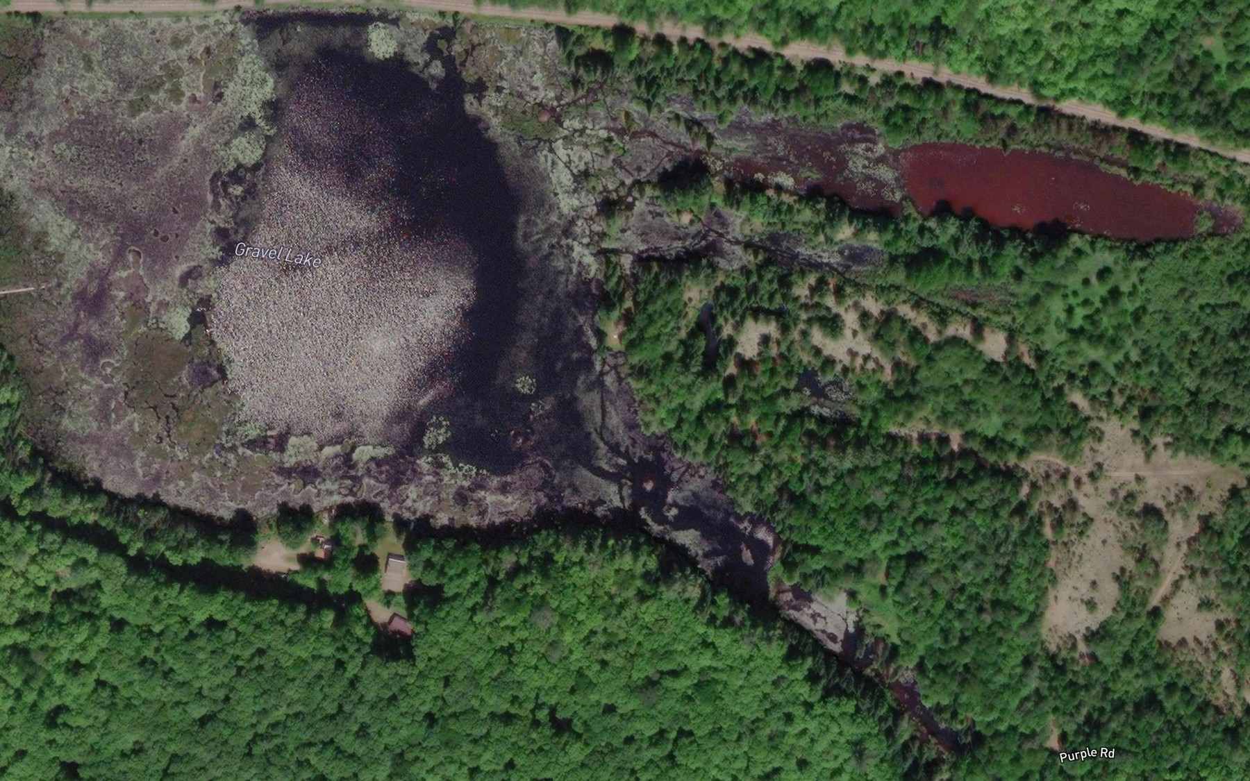Satellite map of the Gravel Lake