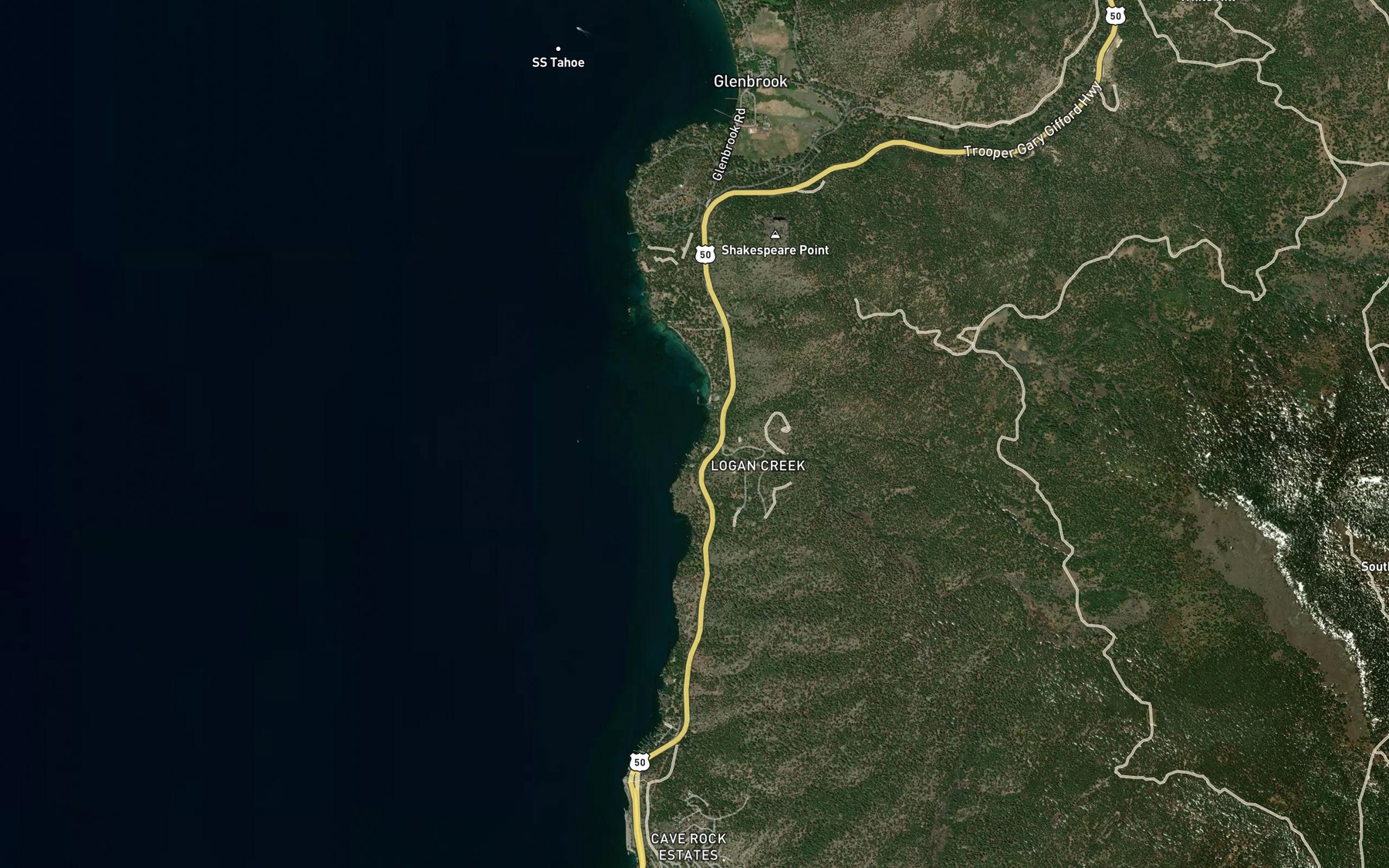 Satellite map of the Logan House Creek