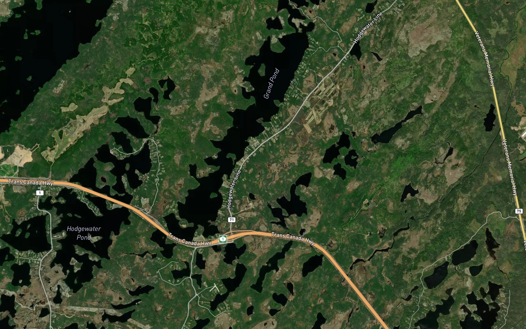 Satellite map of the Grand Pond