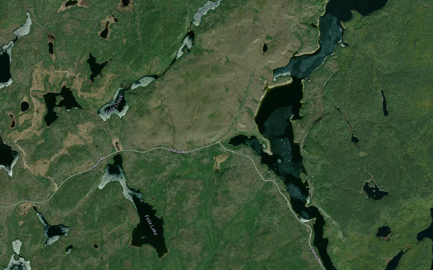 Satellite map of the Felix Creek