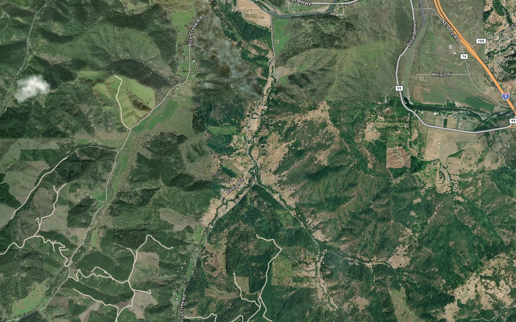 Satellite map of the East Willis Creek