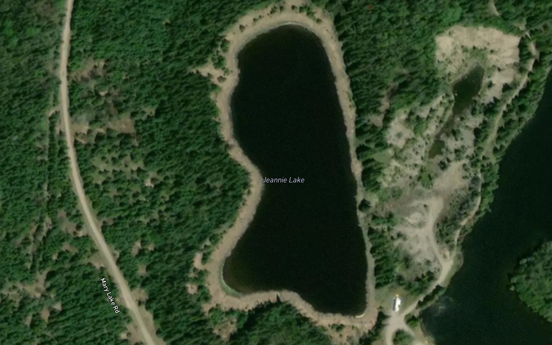 Satellite map of the Jeannie Lake