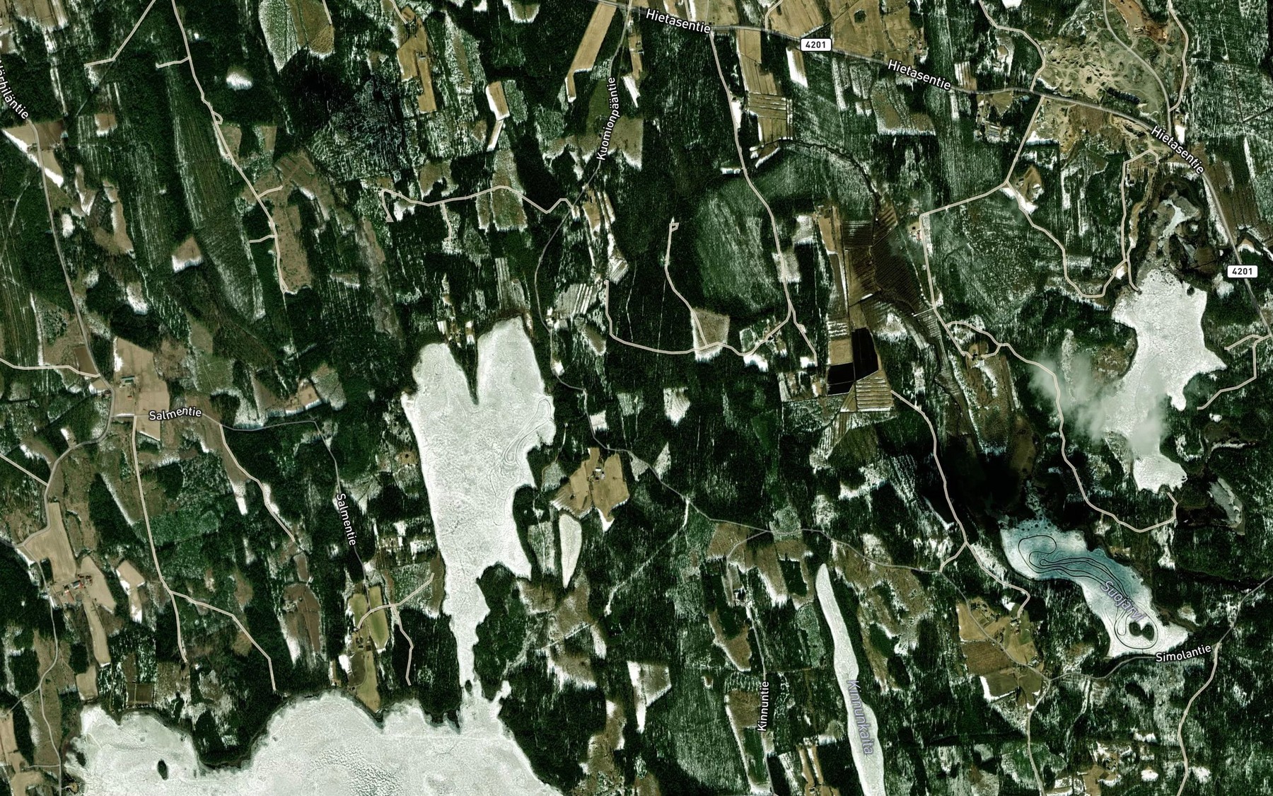 Satellite map of the Valkosenlampi