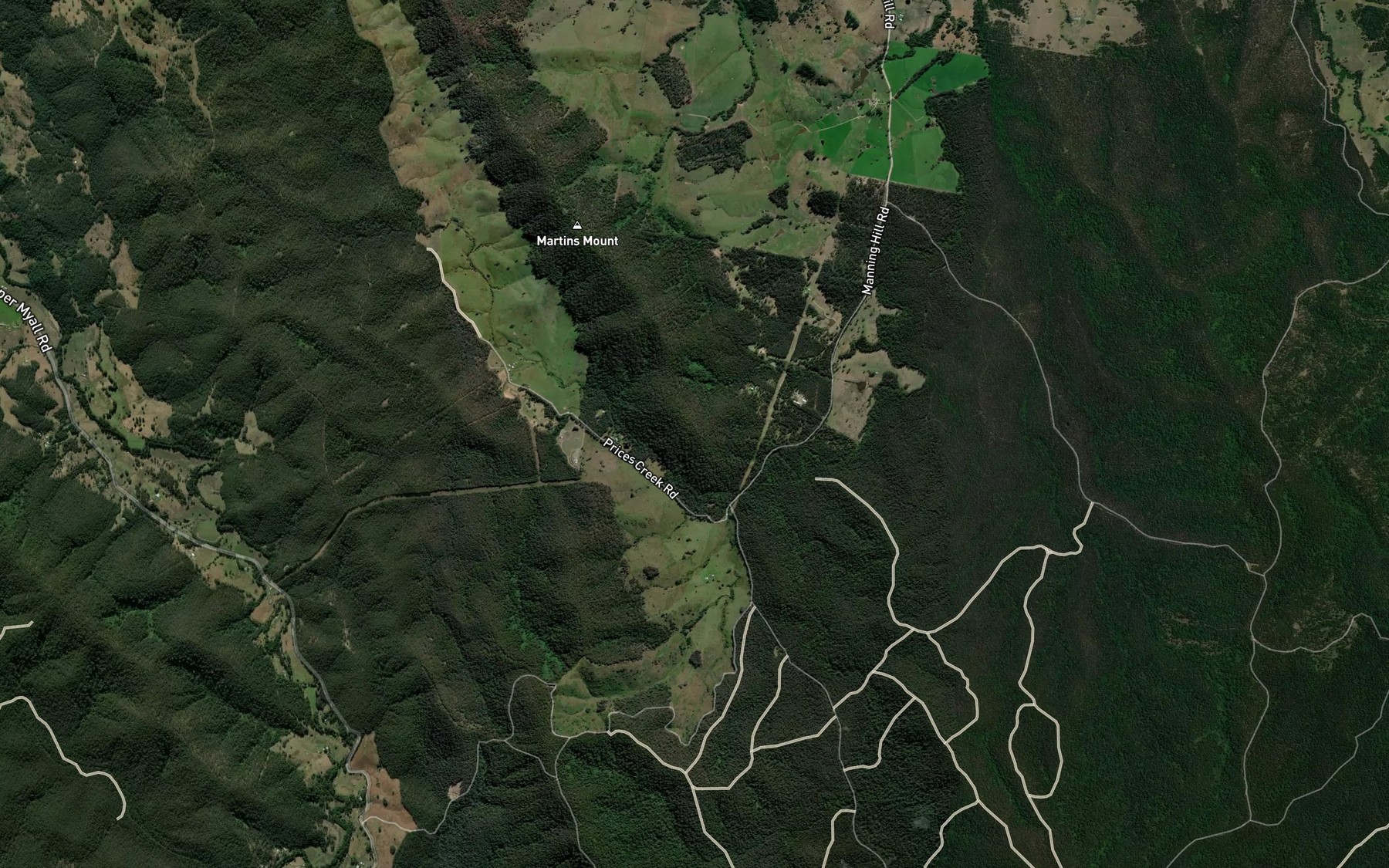 Satellite map of the Darlings Creek