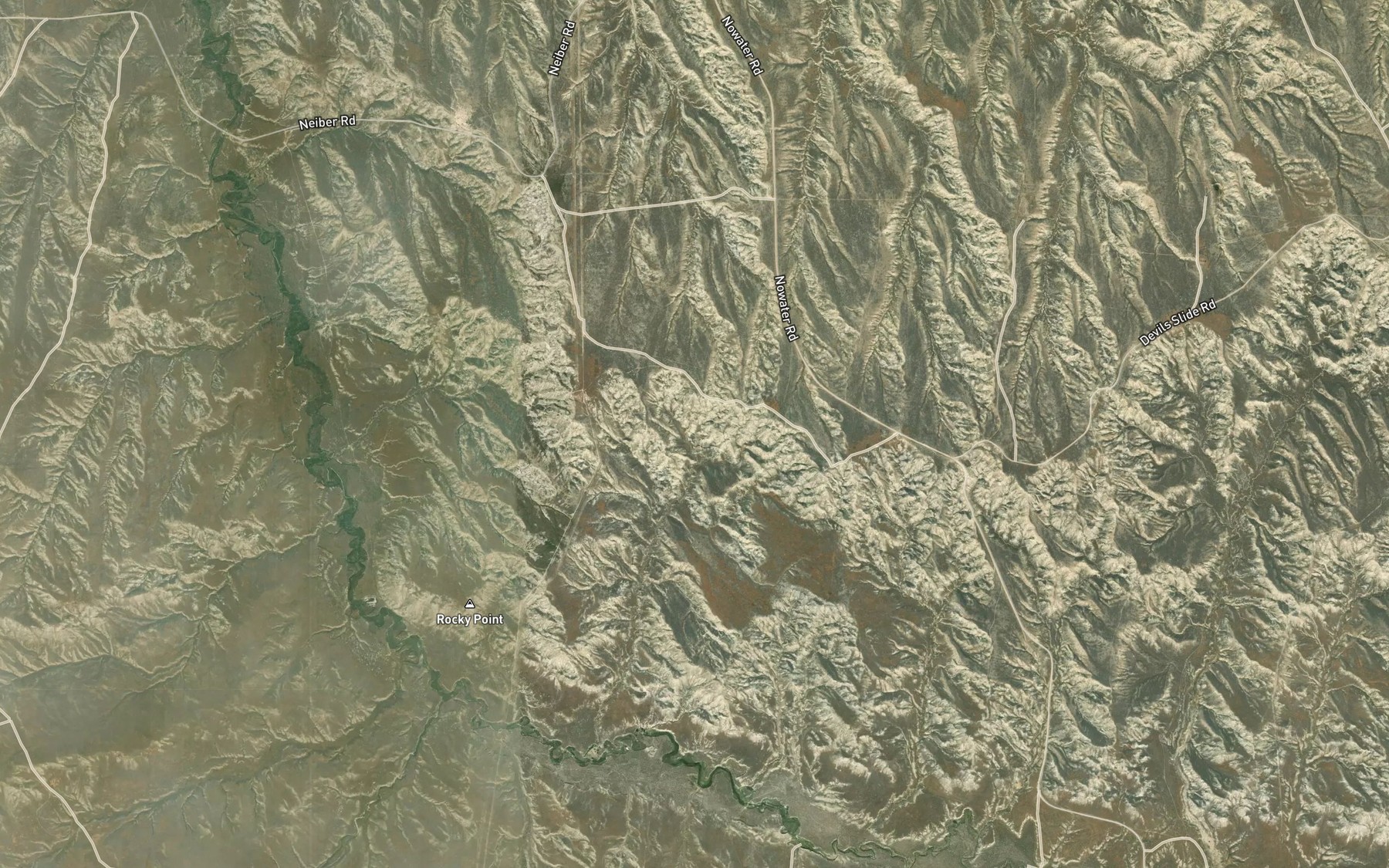 Satellite map of the Denver Jake Reservoir
