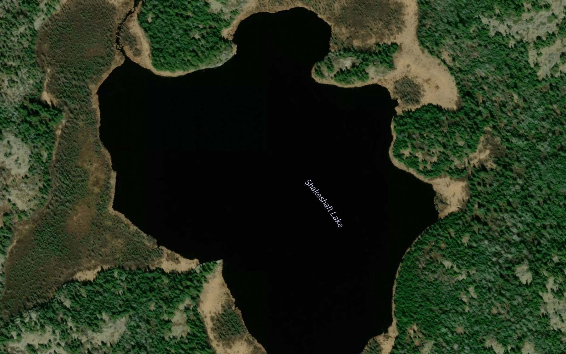 Satellite map of the Shakeshaft Lake