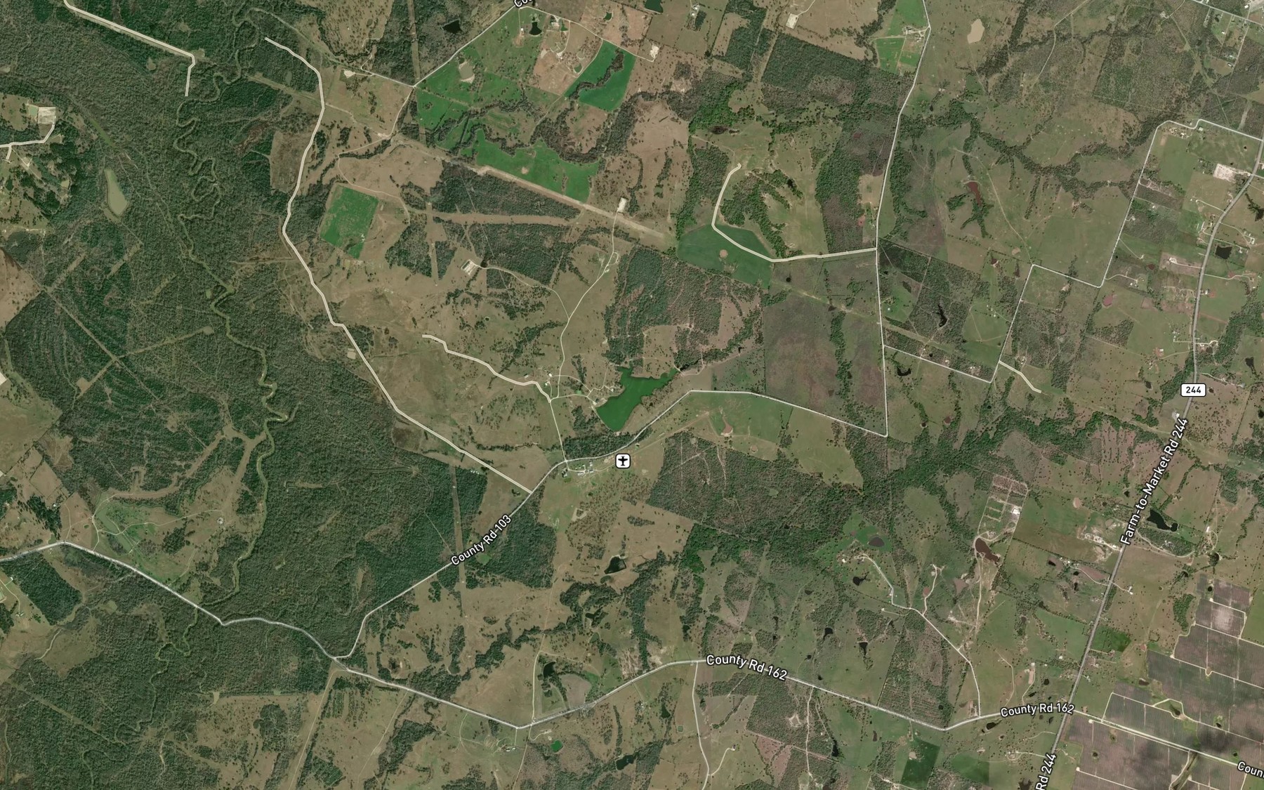 Satellite map of the K-Ranch Lake
