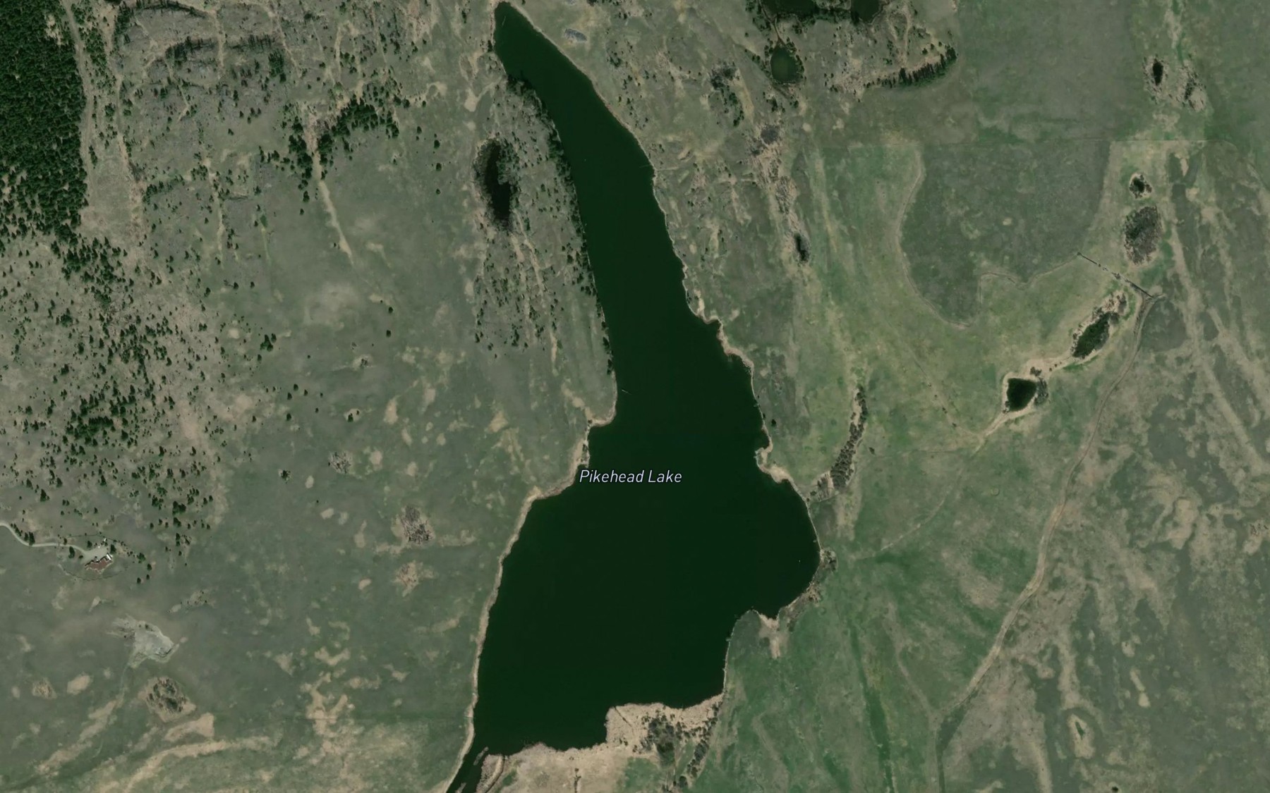 Satellite map of the Pikehead Lake