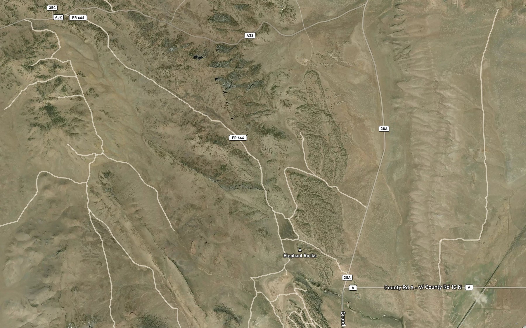 Satellite map of the Barrel Spring
