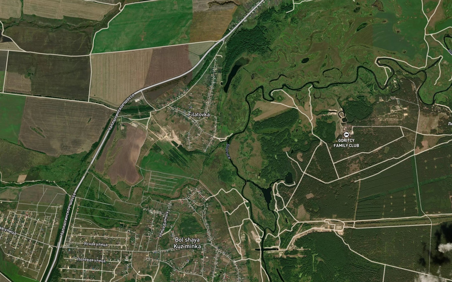 Satellite map of the Kuz'minka