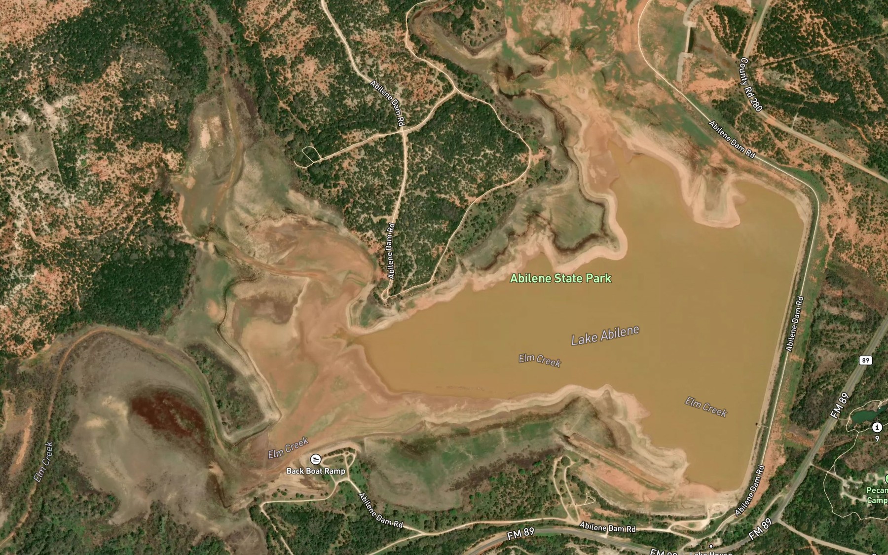 Satellite map of the Lake Abilene