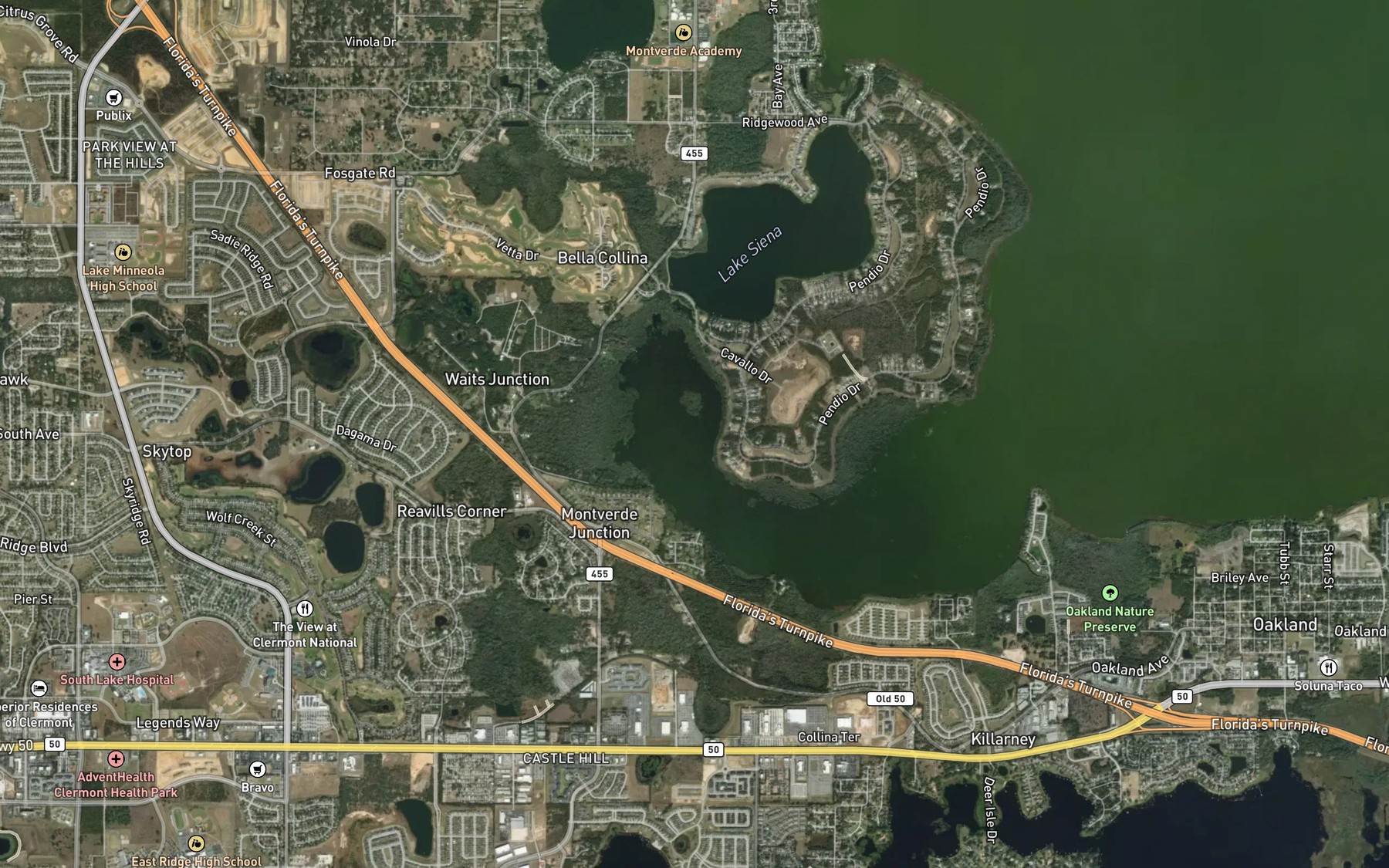 Satellite map of the Gourd Neck