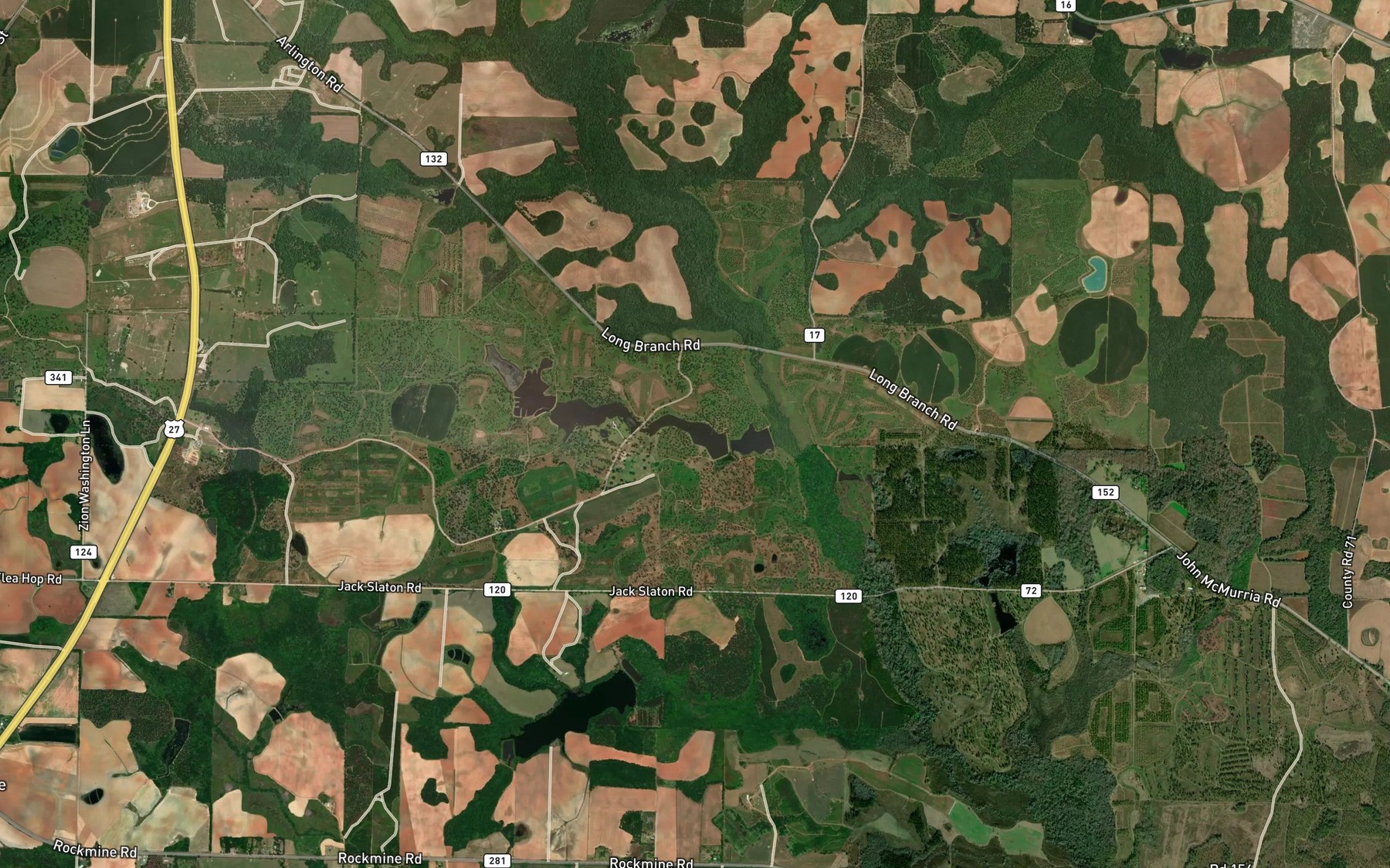 Satellite map of the Kolomoki Plantation Lake