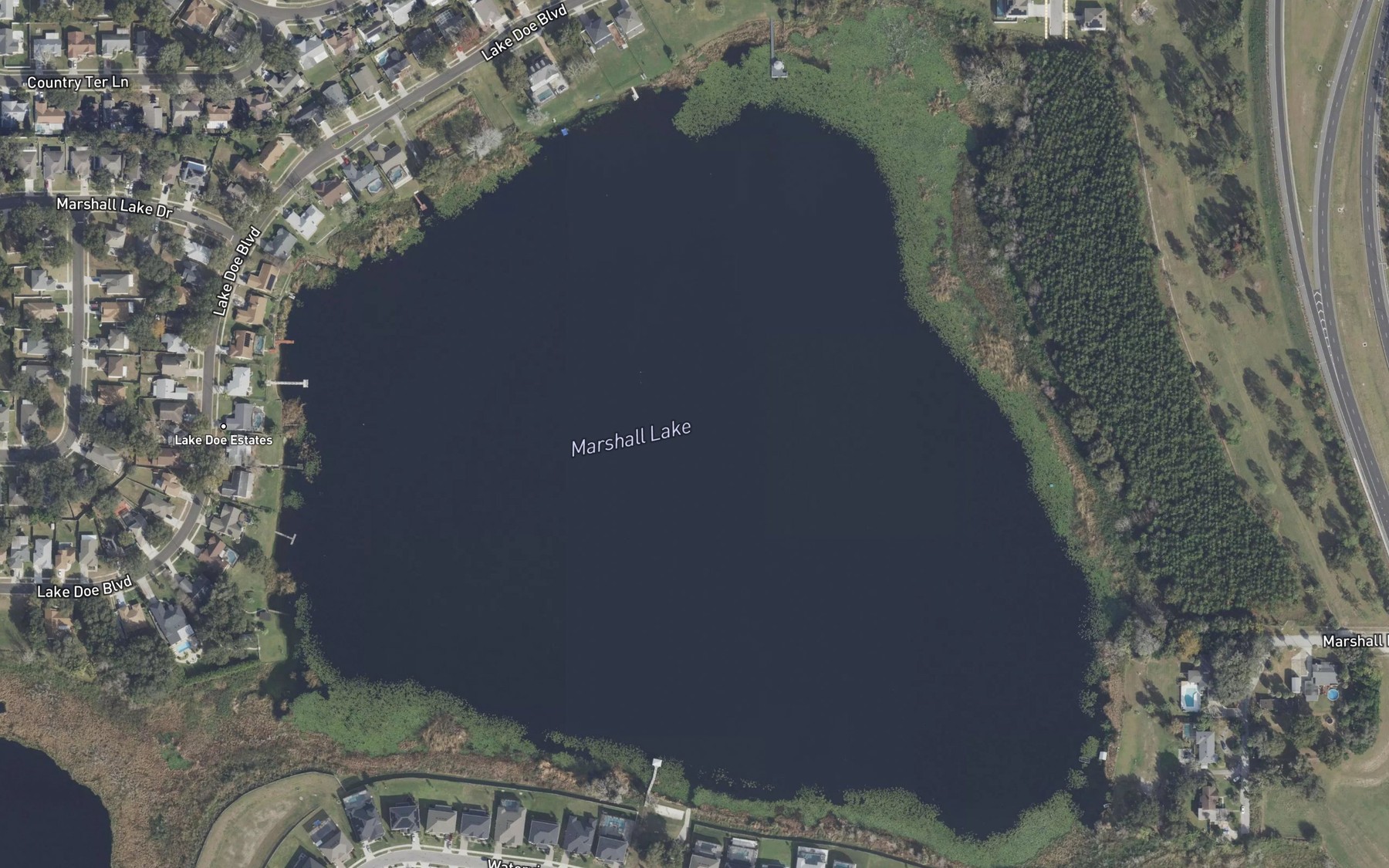 Satellite map of the Marshall Lake